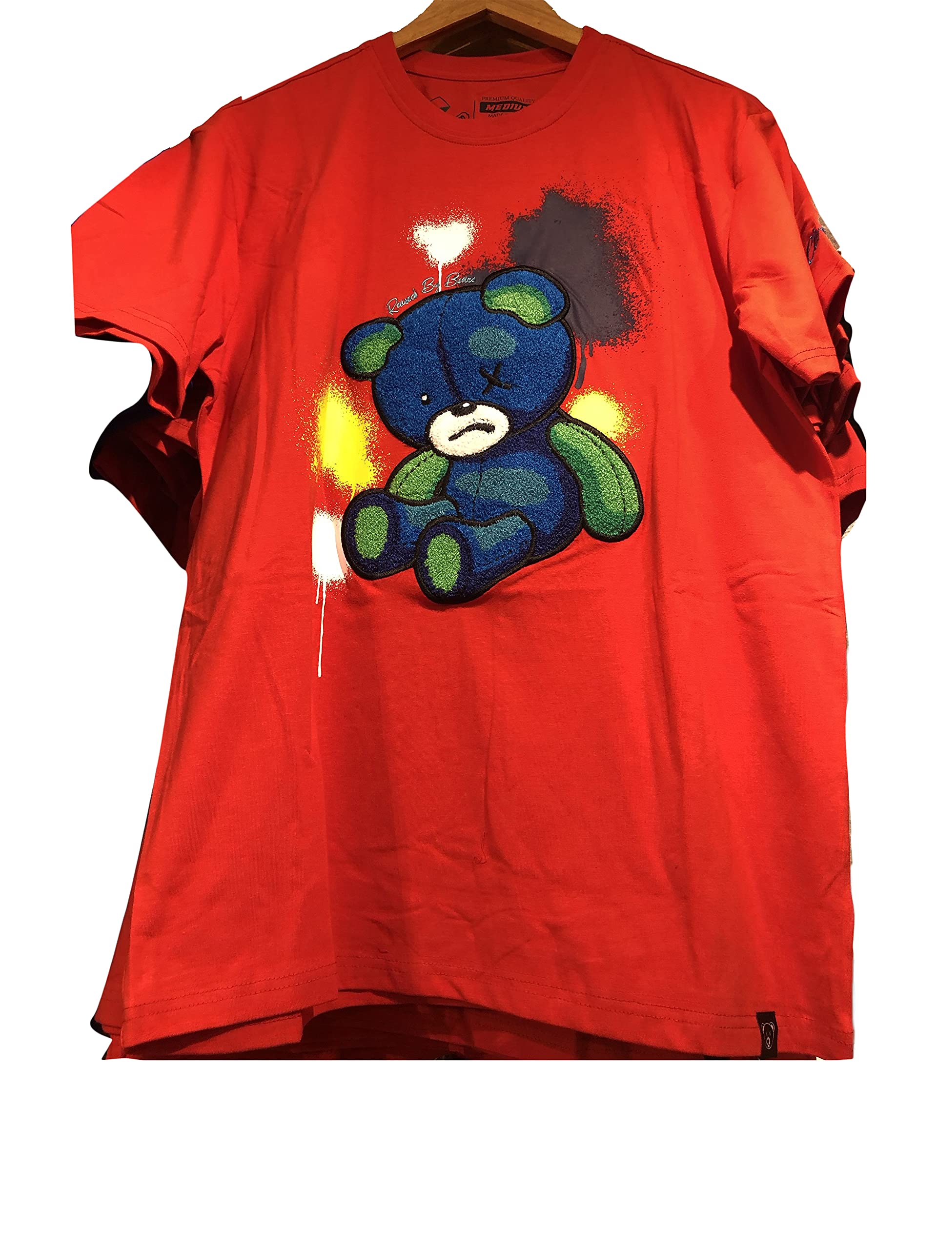 Trendy Splash Civilized Bear Graphic T-Shirt for Men & Women - Red Casual Tee for Streetwear, Outfits & Everyday Comfort
