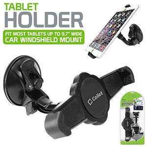 Universal Tablet Mount Holder with Extra Large Suction Cup - Compatible with iPad Pro, iPad Mini, iPad Air, Samsung Galaxy Tab, Amazon Fire HD (Up to 9.7