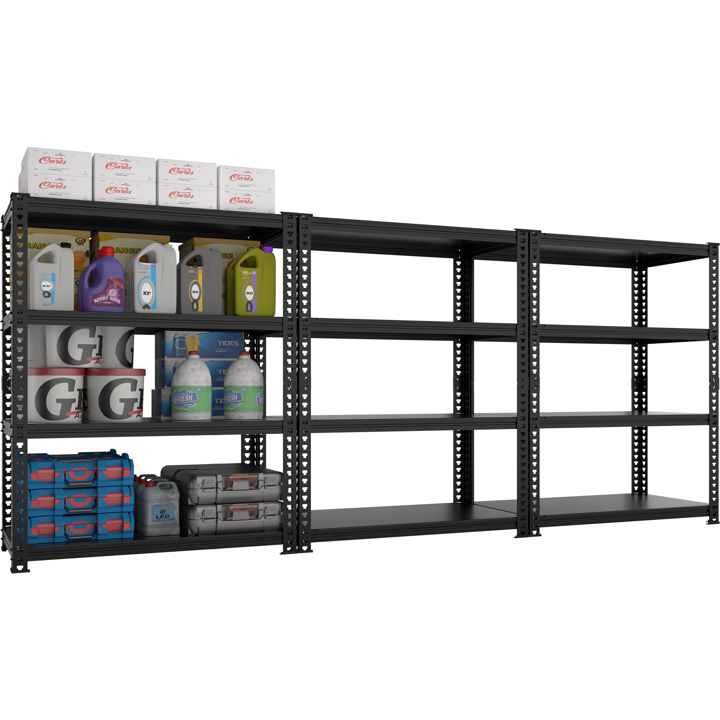 PrimeZone 3-Pack Heavy Duty 4-Tier Adjustable Metal Storage Shelves 28