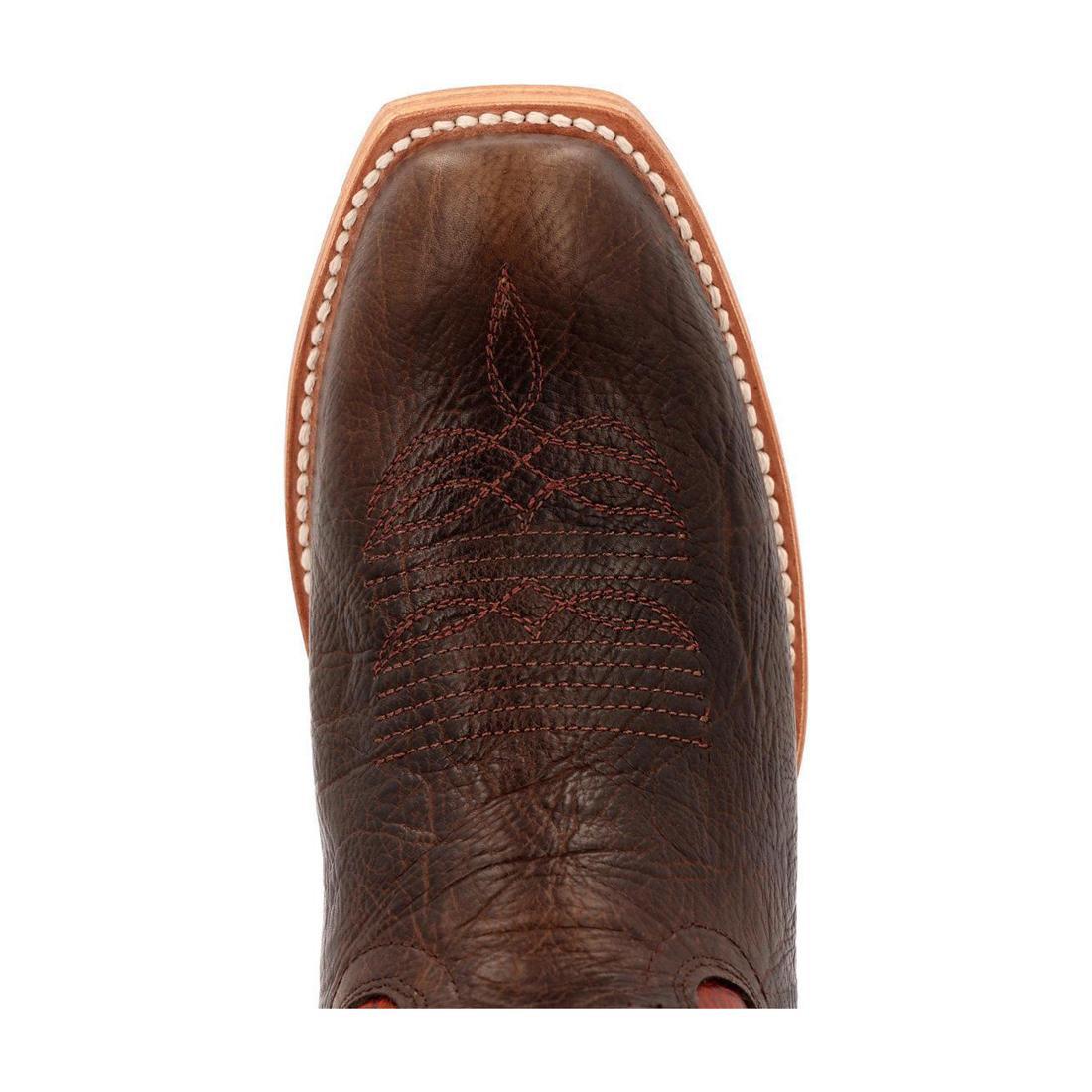 PRCA Collection Premium Shrunken Bullhide Western Boots for Men - Nicotine & Burnt Sienna Color | Durable Cowboy Boots for Rodeo, Country Dancing & Western Fashion