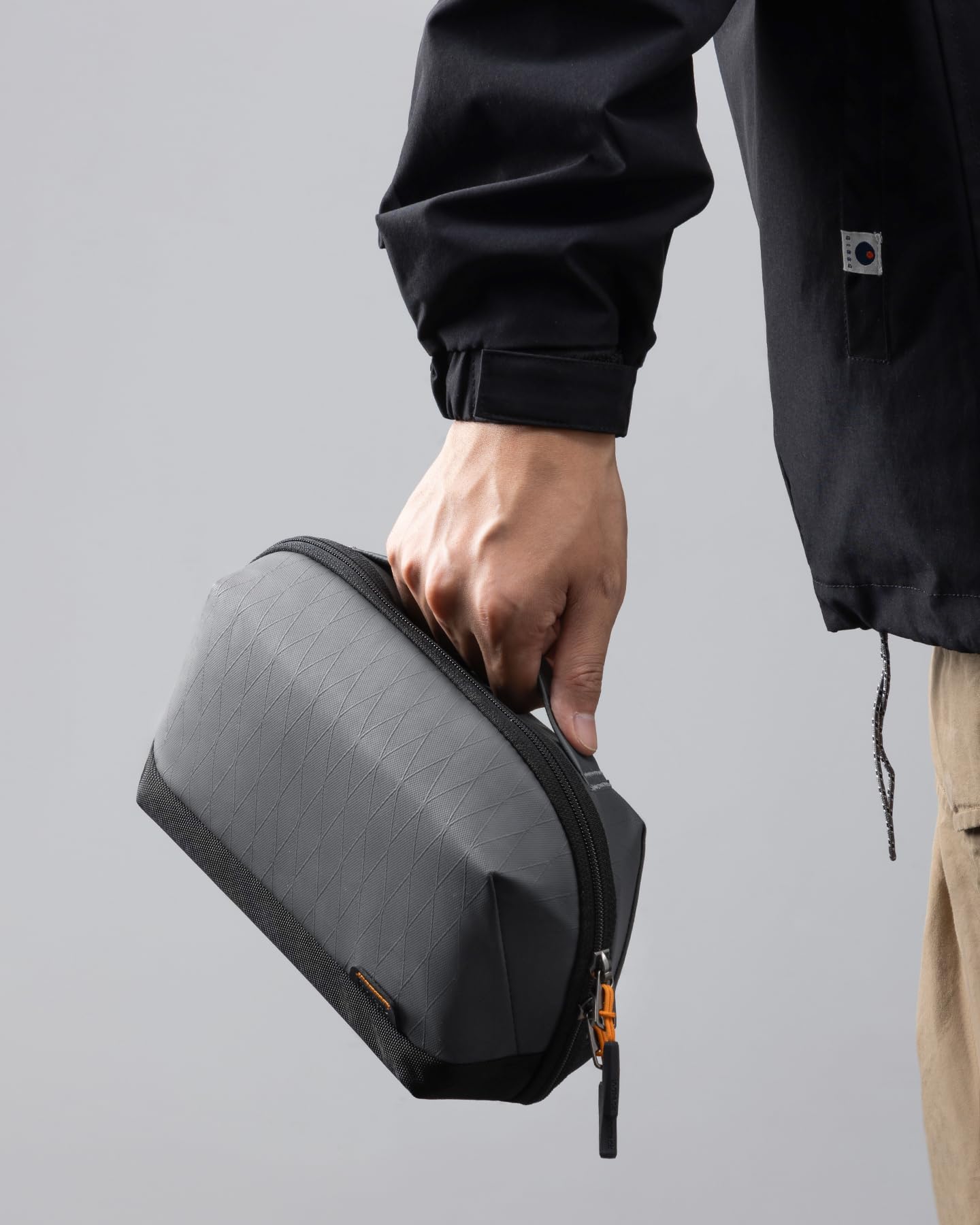 Inateck 180° Open Tech Pouch - Splashproof Cable Organizer for Travel & Gadgets Storage