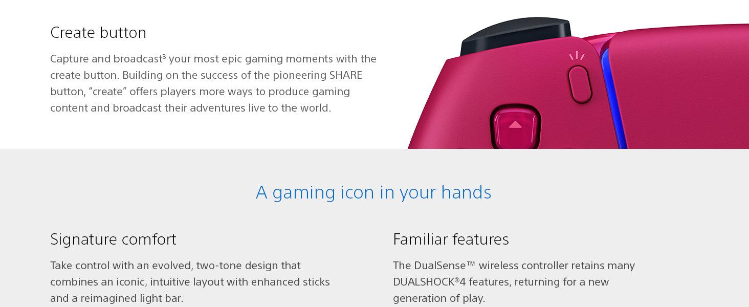 Sony PlayStation 5 DualSense Wireless Controller - Official PS5 Gamepad with Haptic Feedback & Adaptive Triggers - Compatible with PS5 Console - Perfect for Gaming, Streaming & VR Experiences