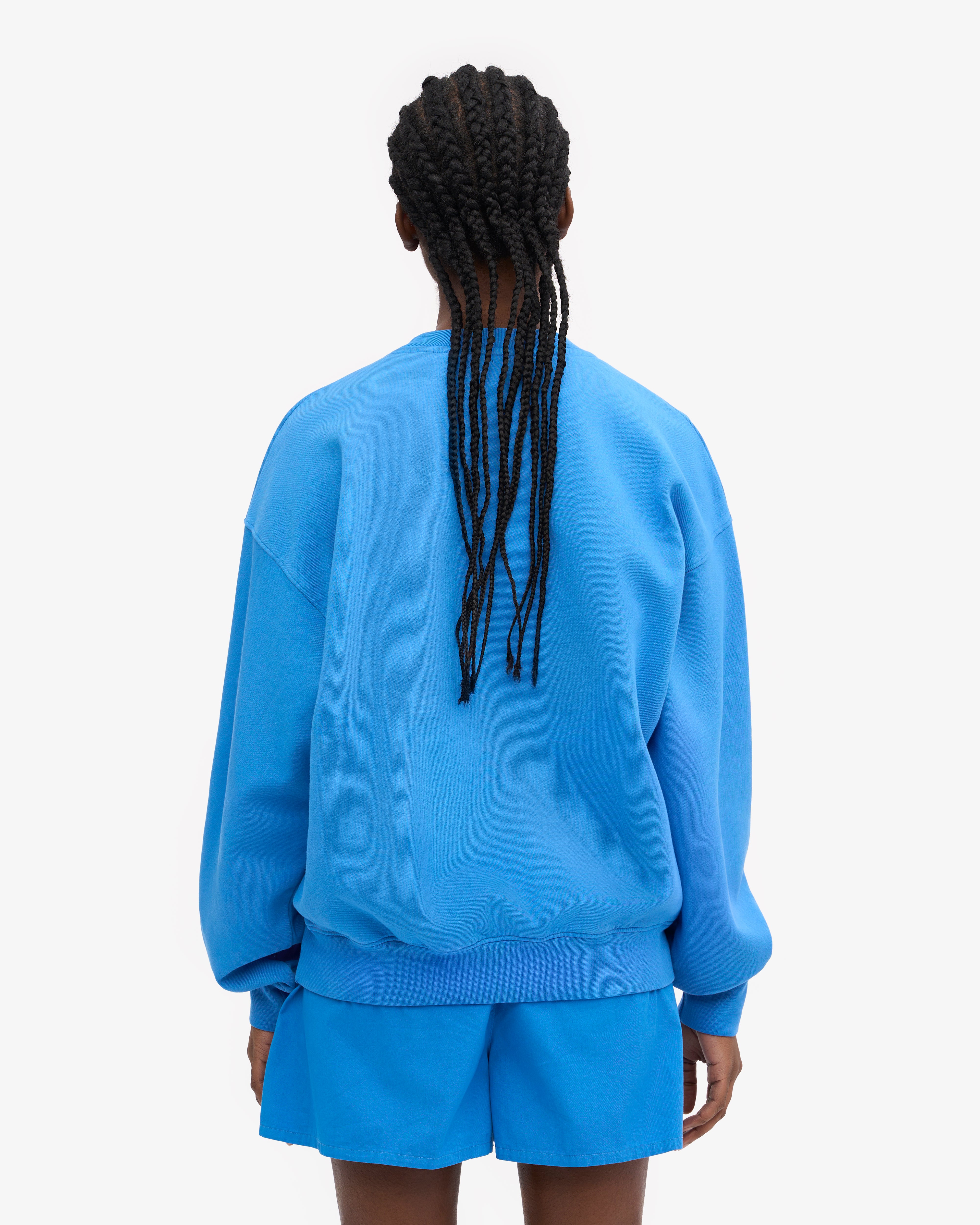 Organic Oversized Crewneck Sweatshirt - Pacific Blue | Soft & Comfortable Unisex Pullover for Casual Wear & Loungewear