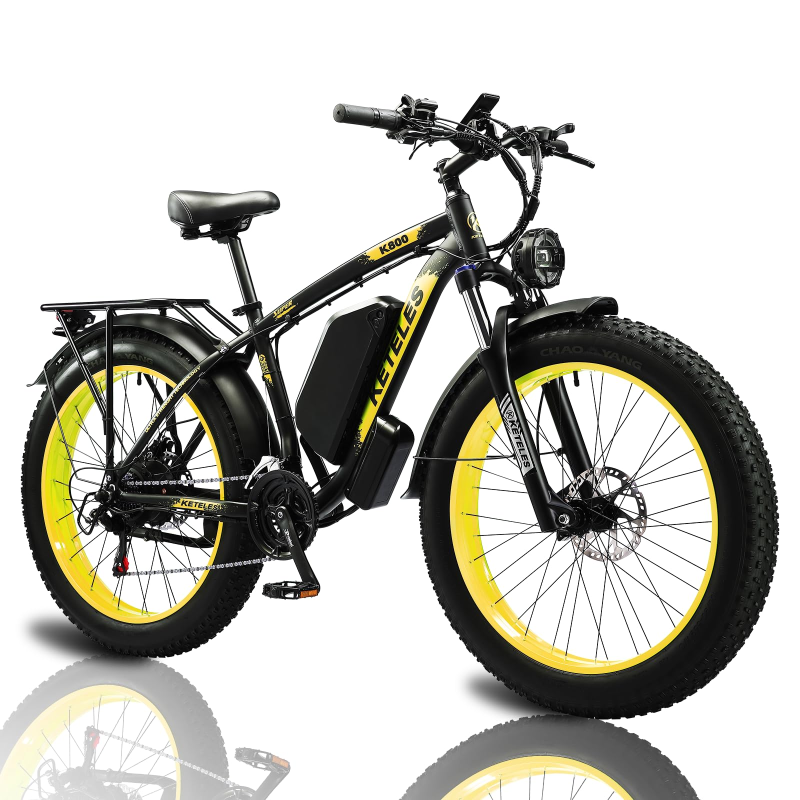 QIKAITU 1000W Electric Bike for Adults - 48V 17.5AH Removable Battery, 26