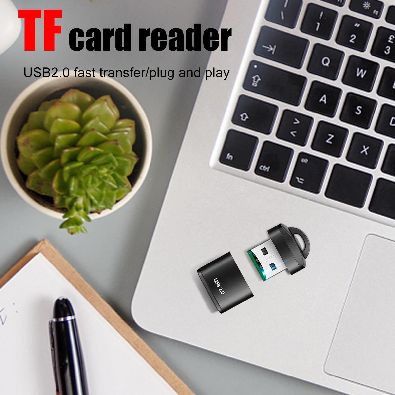 High Speed USB 2.0 Card Reader - Micro SD/TF Memory Card Adapter for Computer, Laptop, Car, Speaker | Portable Data Transfer Device for Photos, Videos & Music Backup