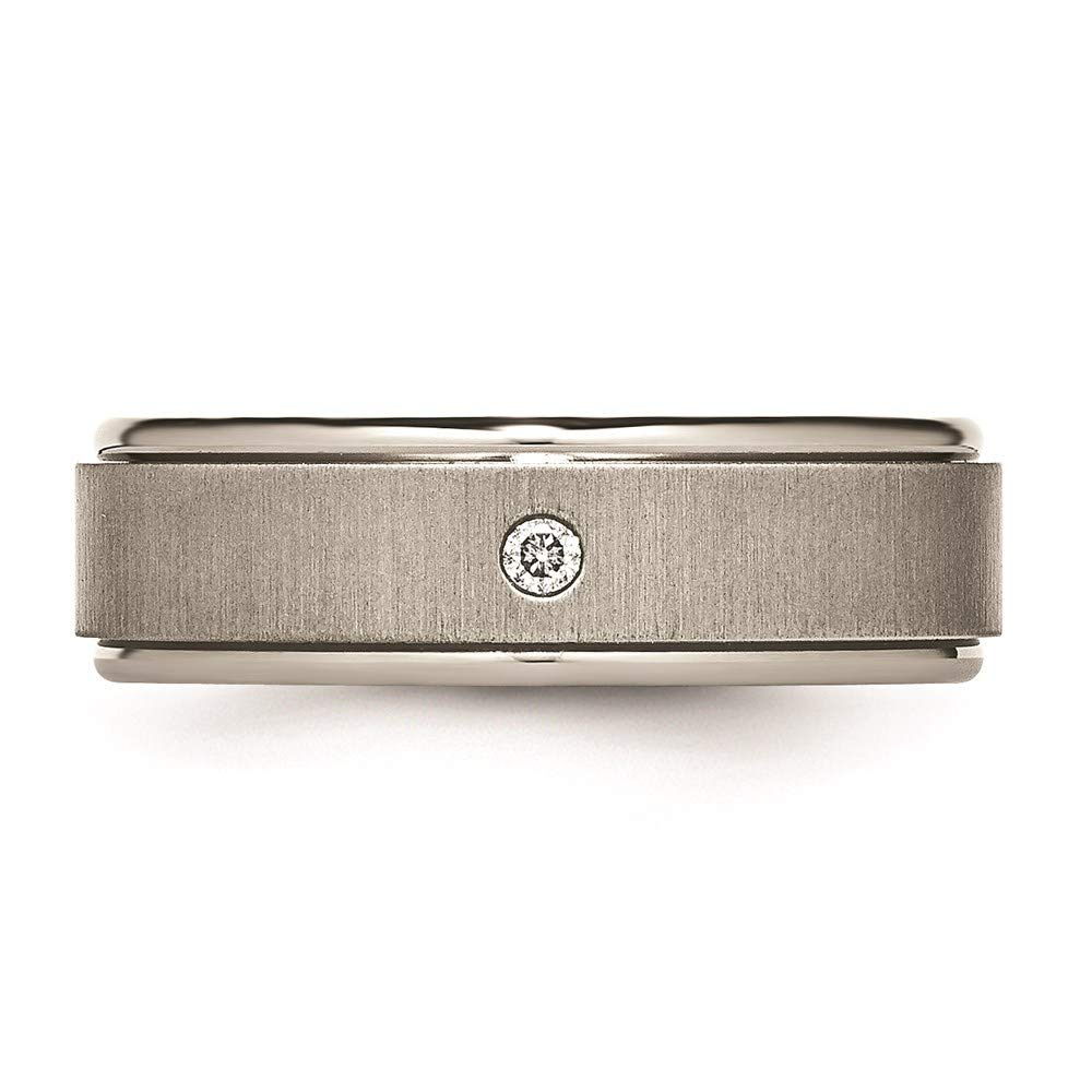 Titanium Brushed Diamond Round Edge Wedding Band Ring for Women – Elegant Bridal Engagement Jewelry, Perfect Gift for Her – Ideal for Proposals, Anniversaries & Special Occasions