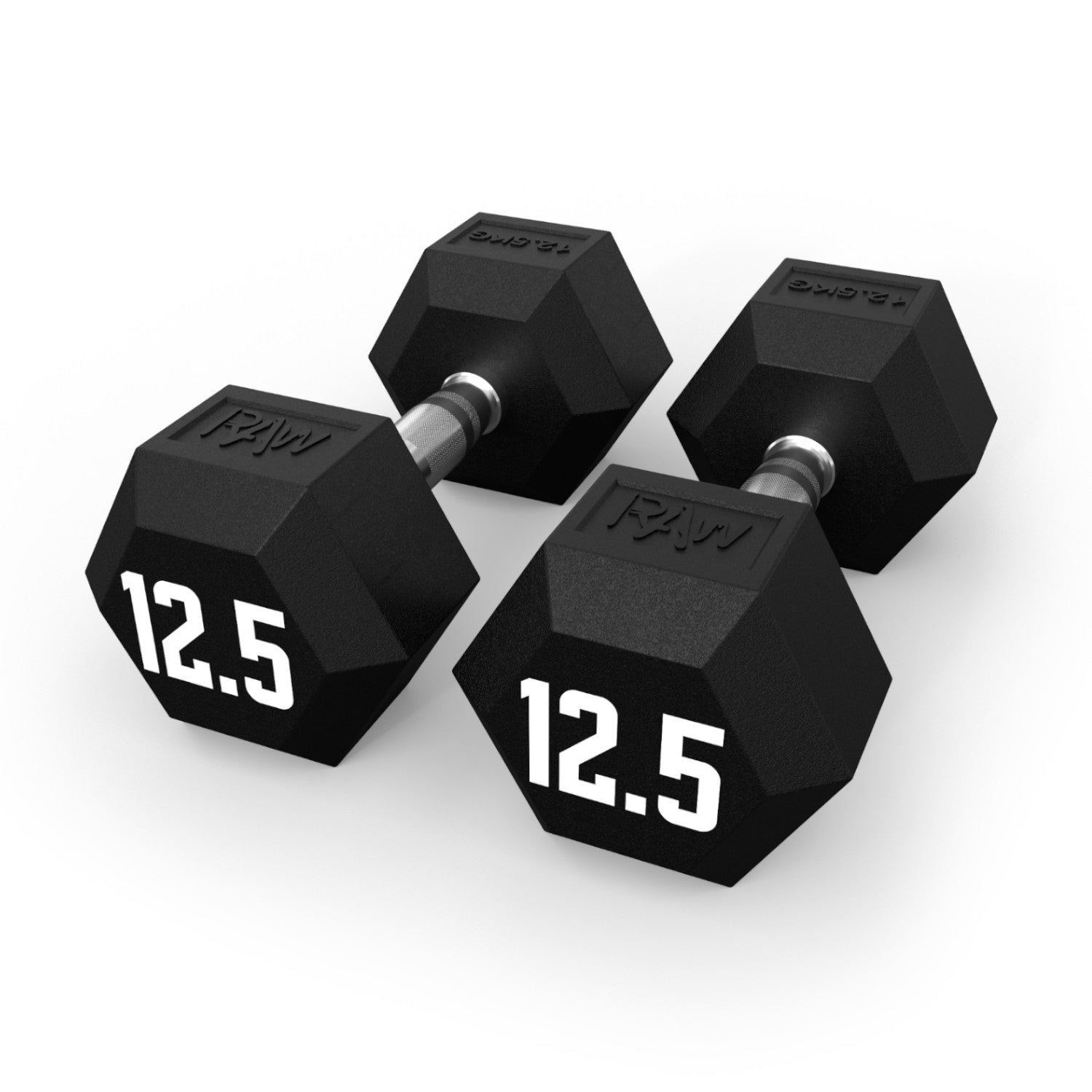 Hex Rubber Dumbbell Set - 12.5kg (27.5lbs) Pair for Home Gym, Strength Training & Weightlifting | Durable Non-Slip Grip for Fitness Workouts