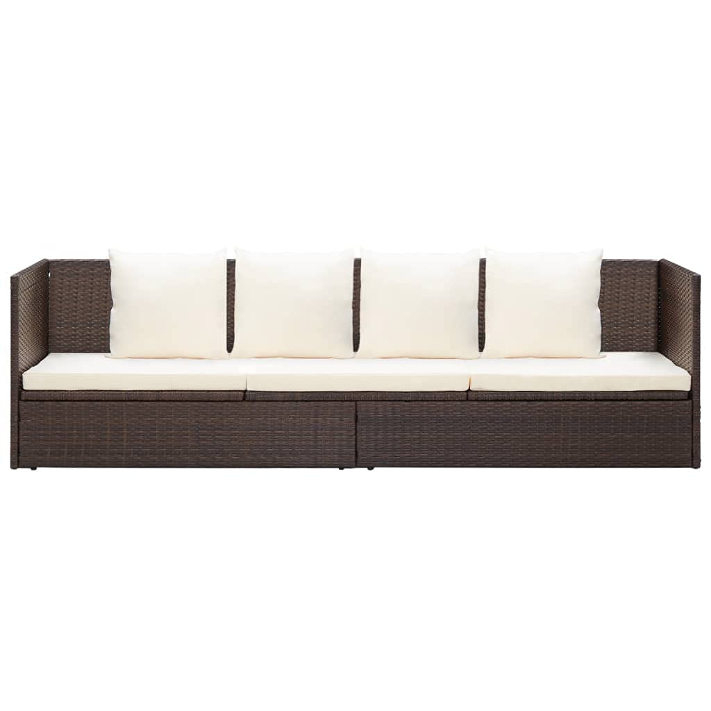 FAMIROSA Rattan Lounge Bed with Cushion - Outdoor Relaxation