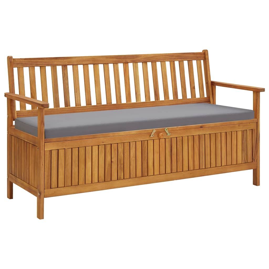 Outdoor Storage Bench with Cushion - 58.3