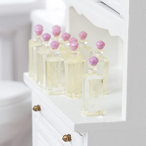 Clear Baby Oil Bottles for Dollhouse Miniatures - Mini Glass Bottles for DIY Crafts, Miniature Decor, Doll Accessories - Perfect for Fairy Gardens, Miniature Scenes & Craft Projects