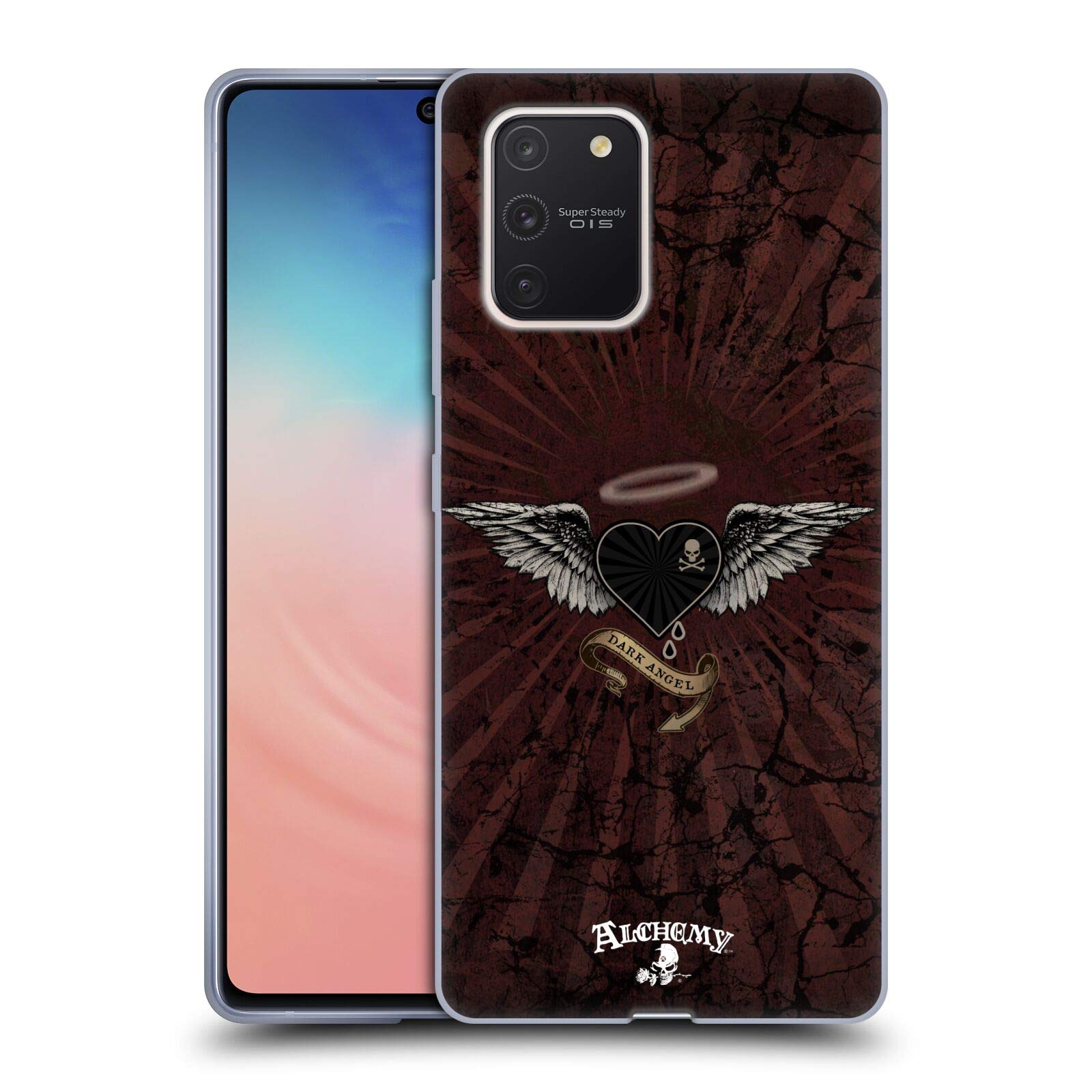 Alchemy Gothic Dark Angel Heart Wing Soft Gel Case for Samsung Galaxy S10 Lite - Stylish Protective Cover for Everyday Use & Gothic Fashion Lovers