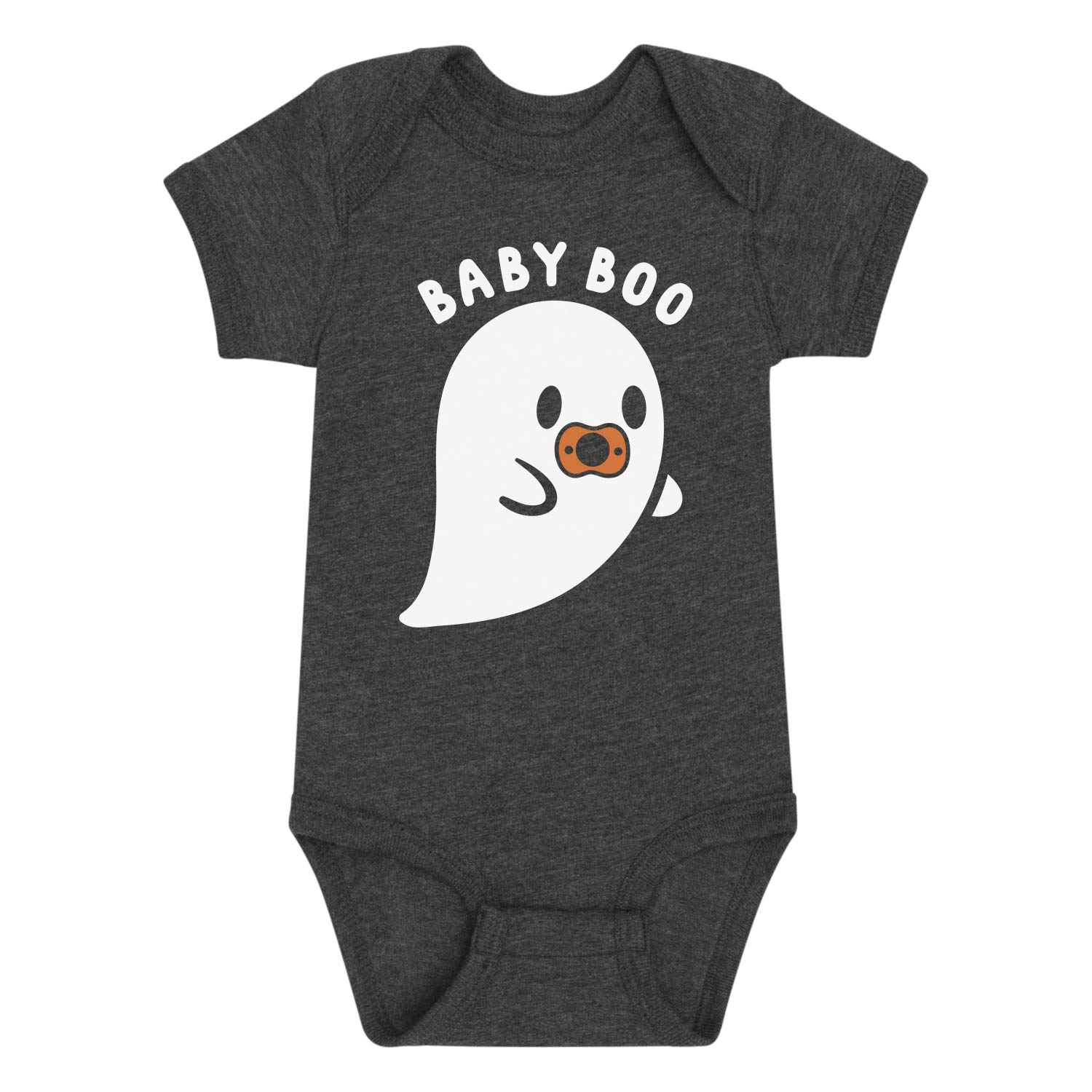 Boo Baby Infant One-Piece Bodysuit - Soft Heather Charcoal - Size 6 Months - Perfect for Playtime & Daily Wear