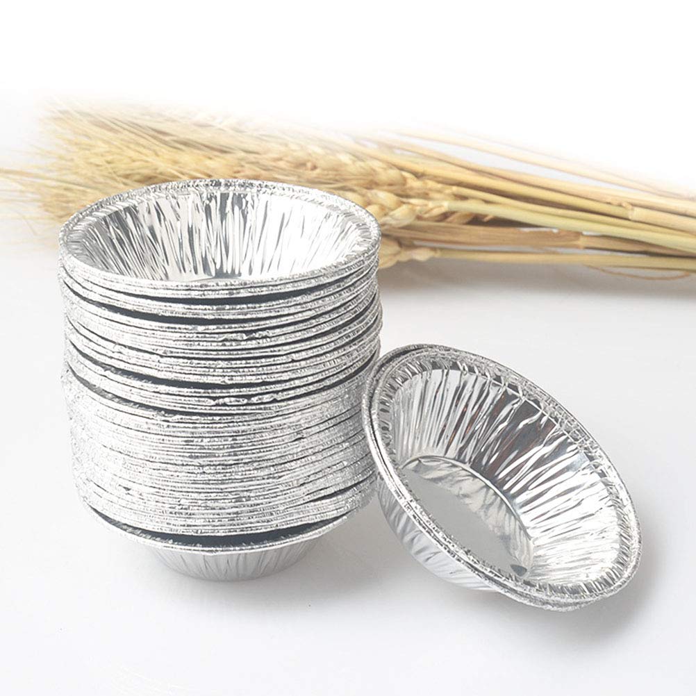 250pcs Aluminum Foil Muffin Cupcake Baking Cups - Round Tartlet Molds for Egg Tarts, Caramel Pudding & Desserts | Reusable Baking Tins for Home, Party & Professional Use