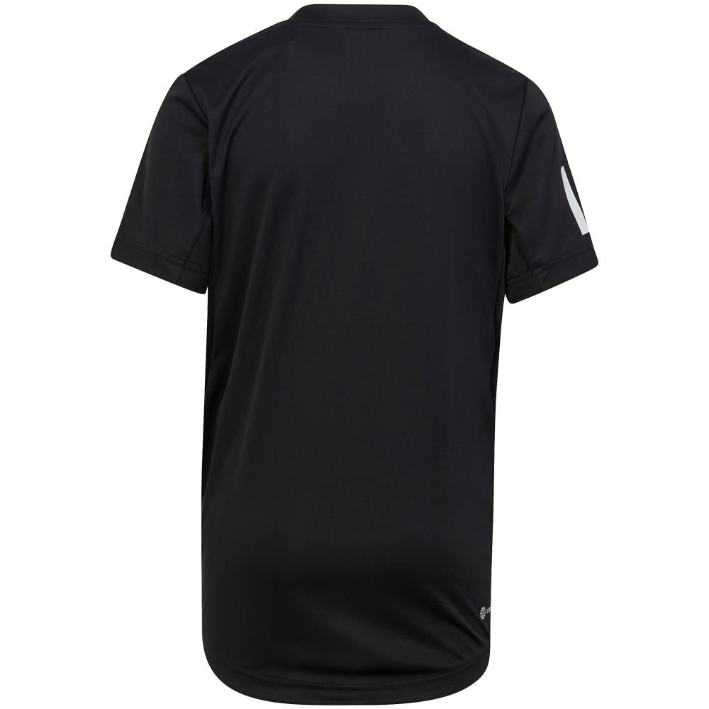 Adidas Boys Club 3 Stripe T-Shirt - Black | Comfortable Cotton Tee for Kids | Perfect for School, Sports & Casual Wear