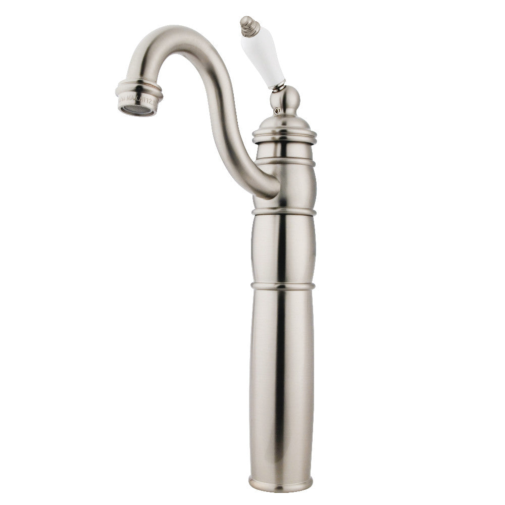 Kingston Brass KB1422PL Modern Vessel Sink Faucet - Single Hole Bathroom Faucet with High Arc Spout for Vanity, Powder Room & Luxury Home Decor