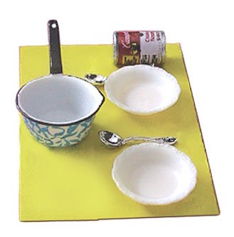 Miniature Chicken Soup Set for Dollhouse - Handcrafted Tiny Kitchen Accessories - Perfect for Dollhouse Decor, DIY Miniature Projects, and Collectors