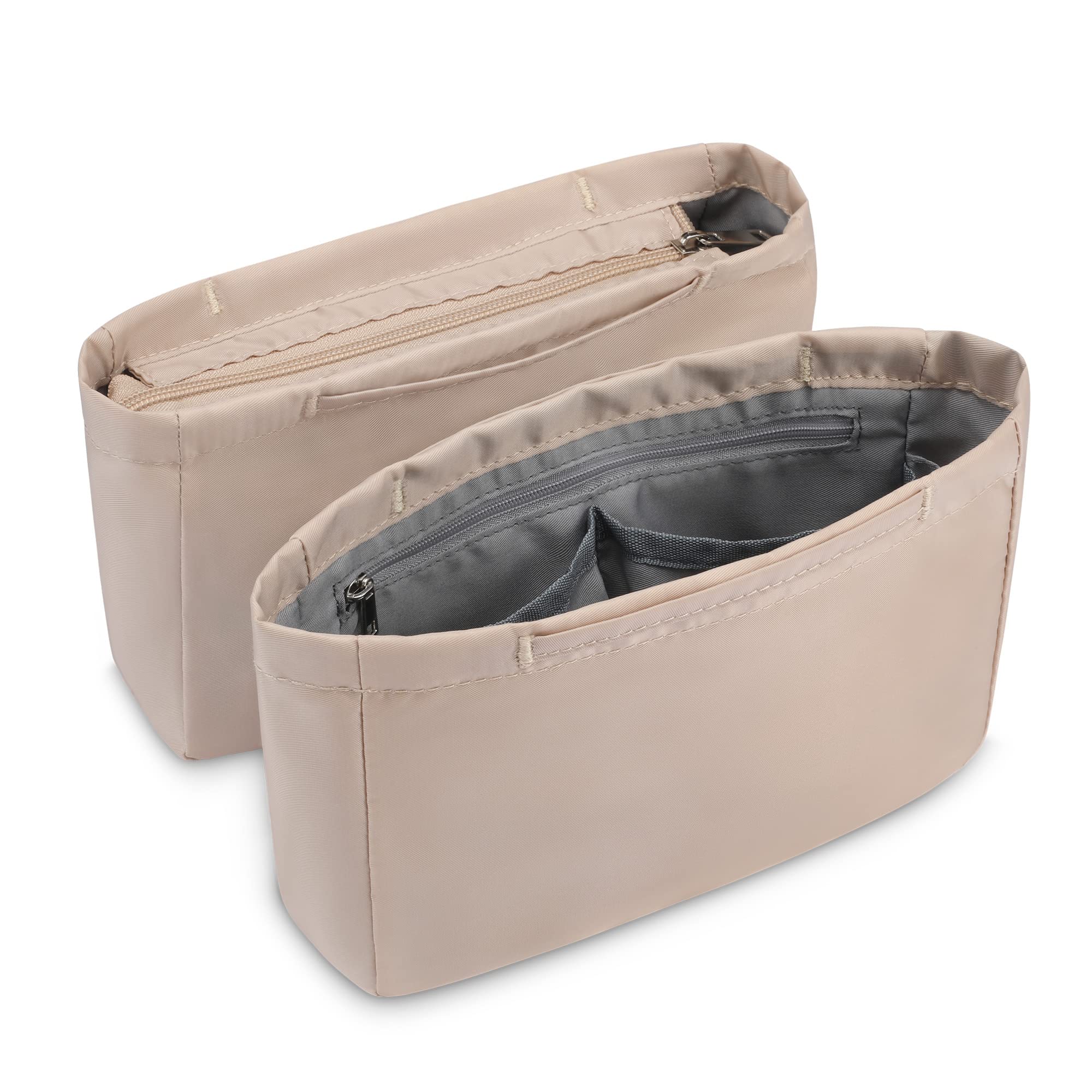 VANCORE Purse Organizer Insert - 2 Pack Zippered Handbag & Tote Organizer for Women | Perfect for Travel, Work & Everyday Use