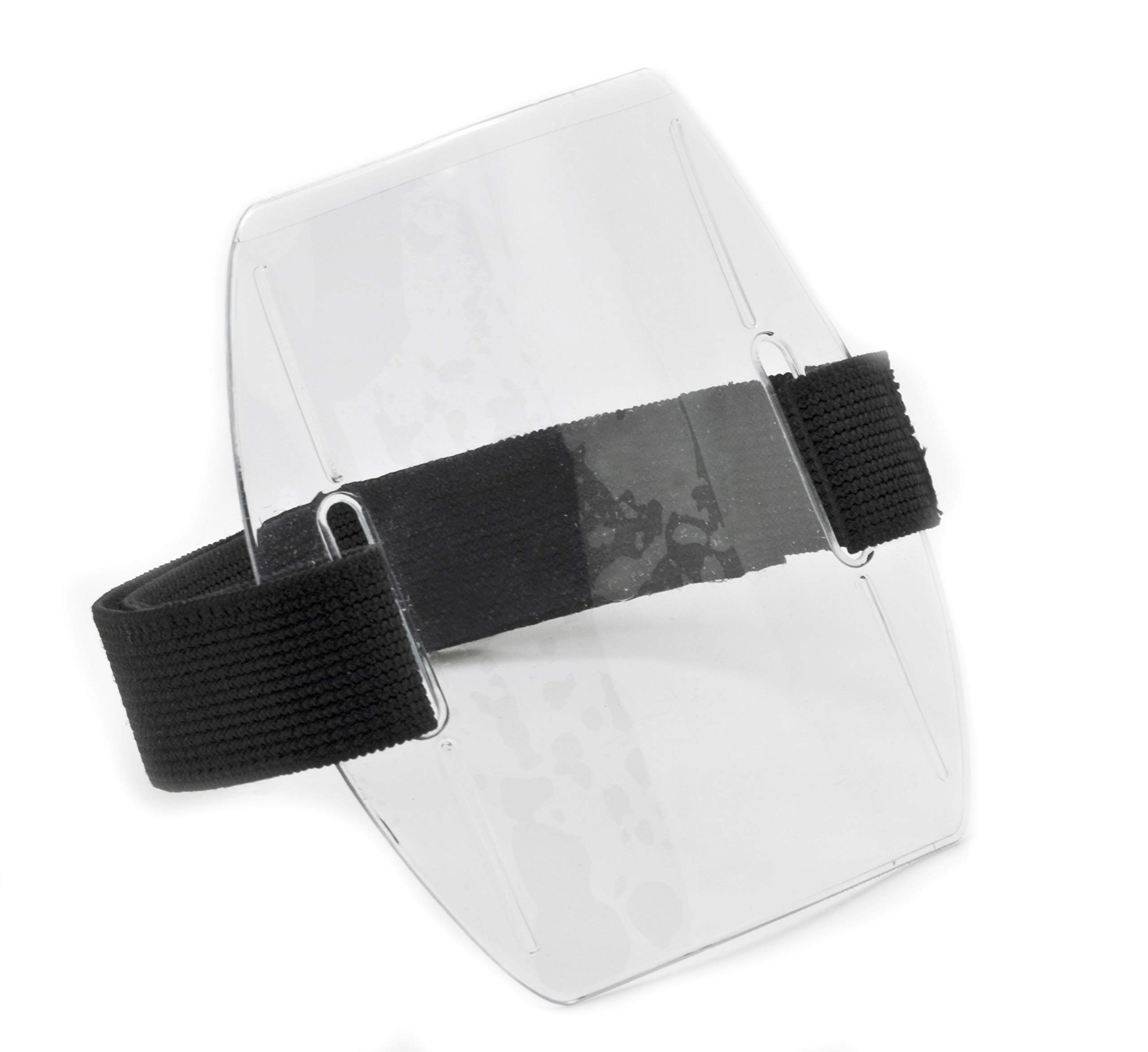 100pcs Black Adjustable Armband ID Badge Holders with Secure Strap - Perfect for Events, Conferences & Workplace Security by OnDepot.com