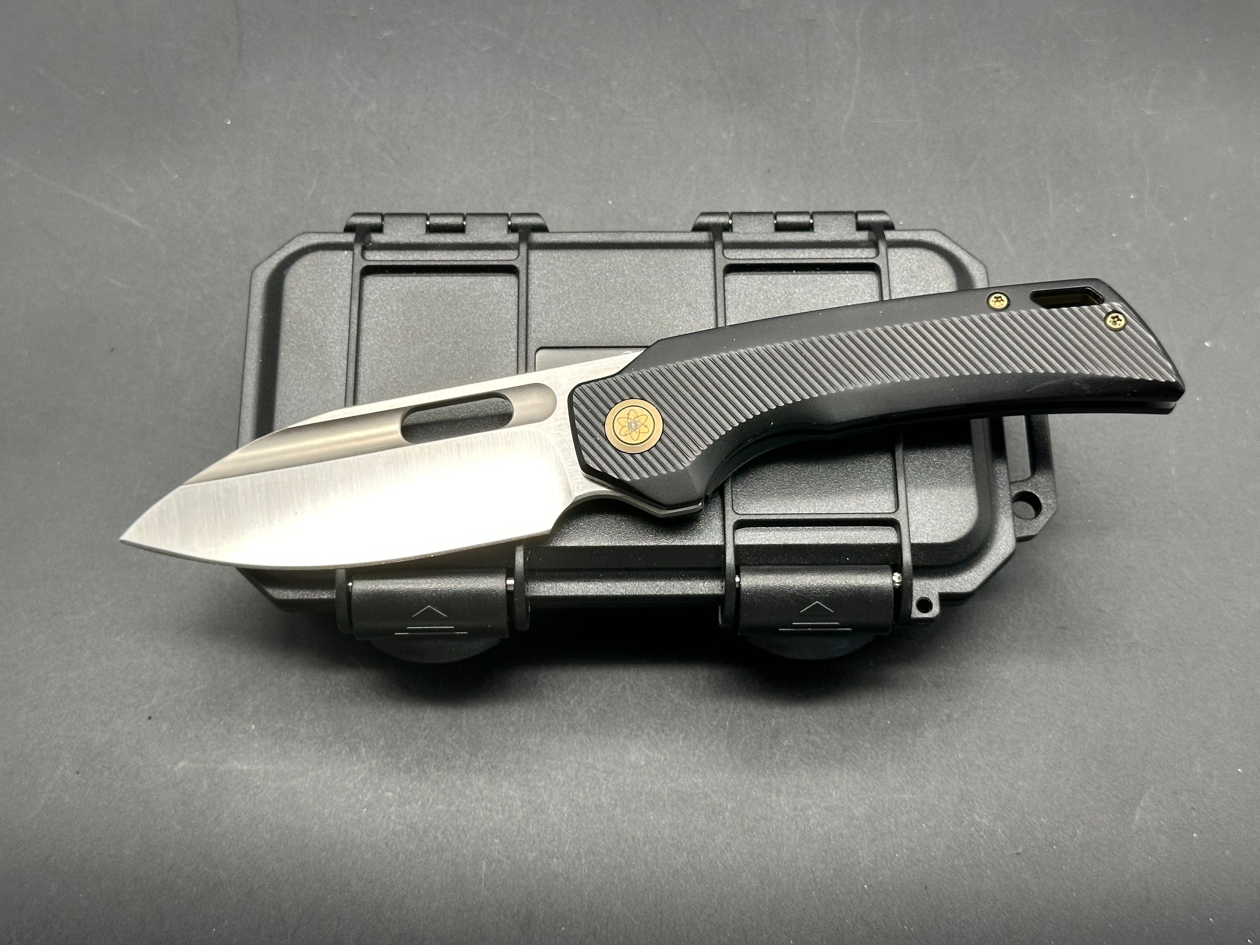 EMPEDC Nymble X V2 Titanium Folding Knife - M390 Steel Blade, Bronze Hardware - EDC Pocket Knife for Camping, Hiking & Outdoor Adventures