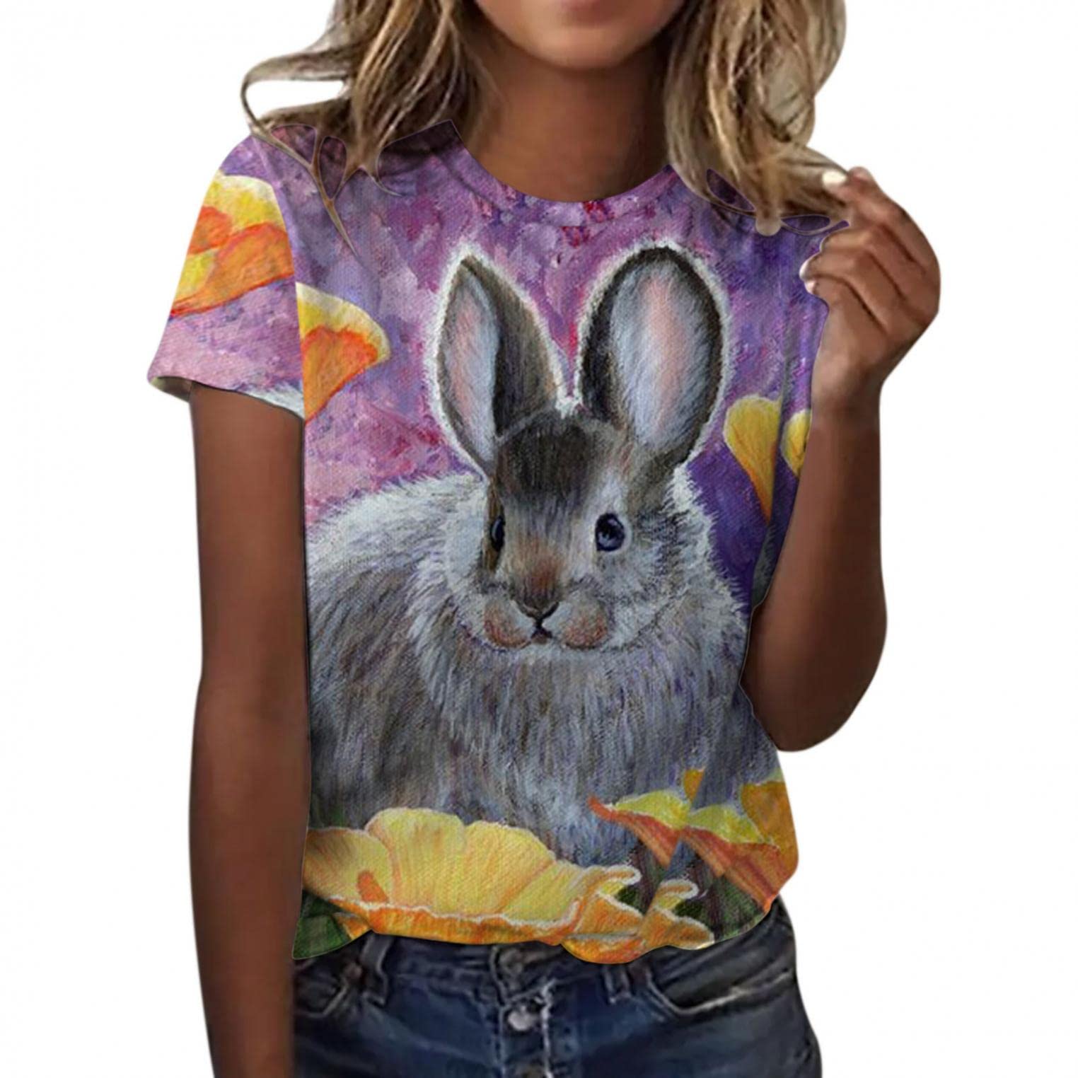Women's Casual Summer Short Sleeve Cotton T-Shirts - Cute Printed Graphic Tees & Vintage Tops for Everyday Wear, Beach Outings & Weekend Hangouts