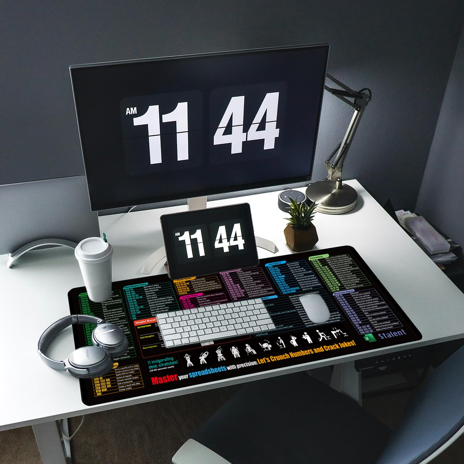 Excel Cheat Sheet Desk Pad - Updated Keyboard Shortcuts Mouse Pad (31.5