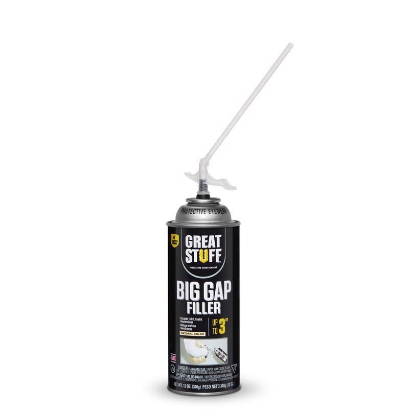 GREAT STUFF 157906 Big Gap Triple Expanding Foam Sealant - 12 oz (Pack of 12) - Insulation Foam for Windows, Doors & Cracks - Weatherproof & Soundproof Sealant for Home & Construction Use