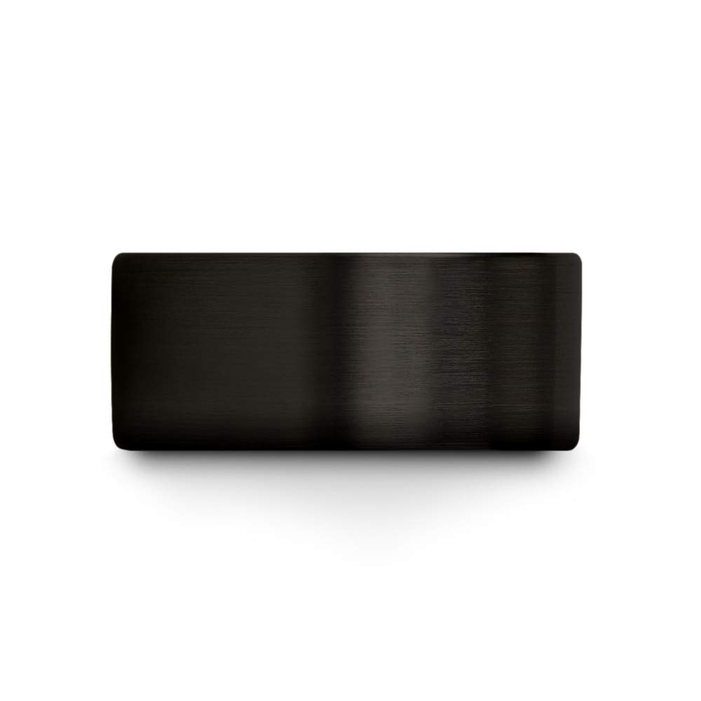 Tungsten Carbide Wedding Band Ring 10mm for Men & Women - Blue Black Interior, Flat Cut, Brushed & Polished Finish - Personalized Custom Engraving - Anniversary, Engagement & Wedding Gift - Perfect for Everyday Wear & Special Occasions