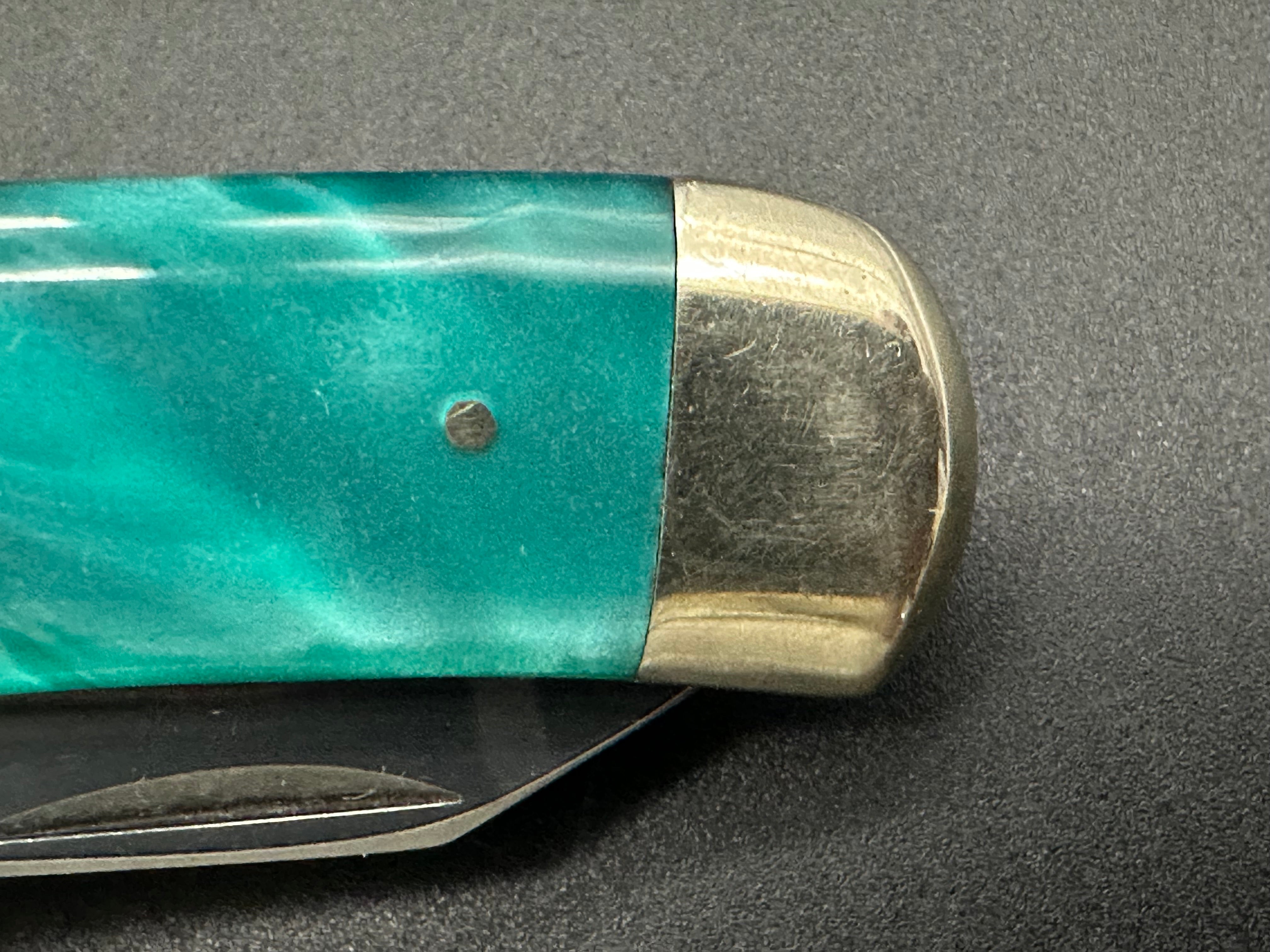 Bulldog Brand Hammer Forged Handmade Knife - Solingen Germany Crafted with Aqua Green Scales | Perfect for Outdoor Adventures, Camping & Survival