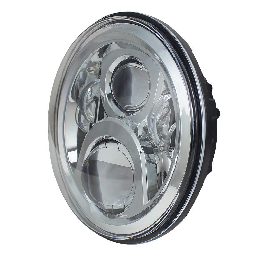 Eagle Lights Indian Challenger Chrome Generation II LED Projection Headlight Kit - High Performance Motorcycle Lighting for Night Riding & Enhanced Visibility