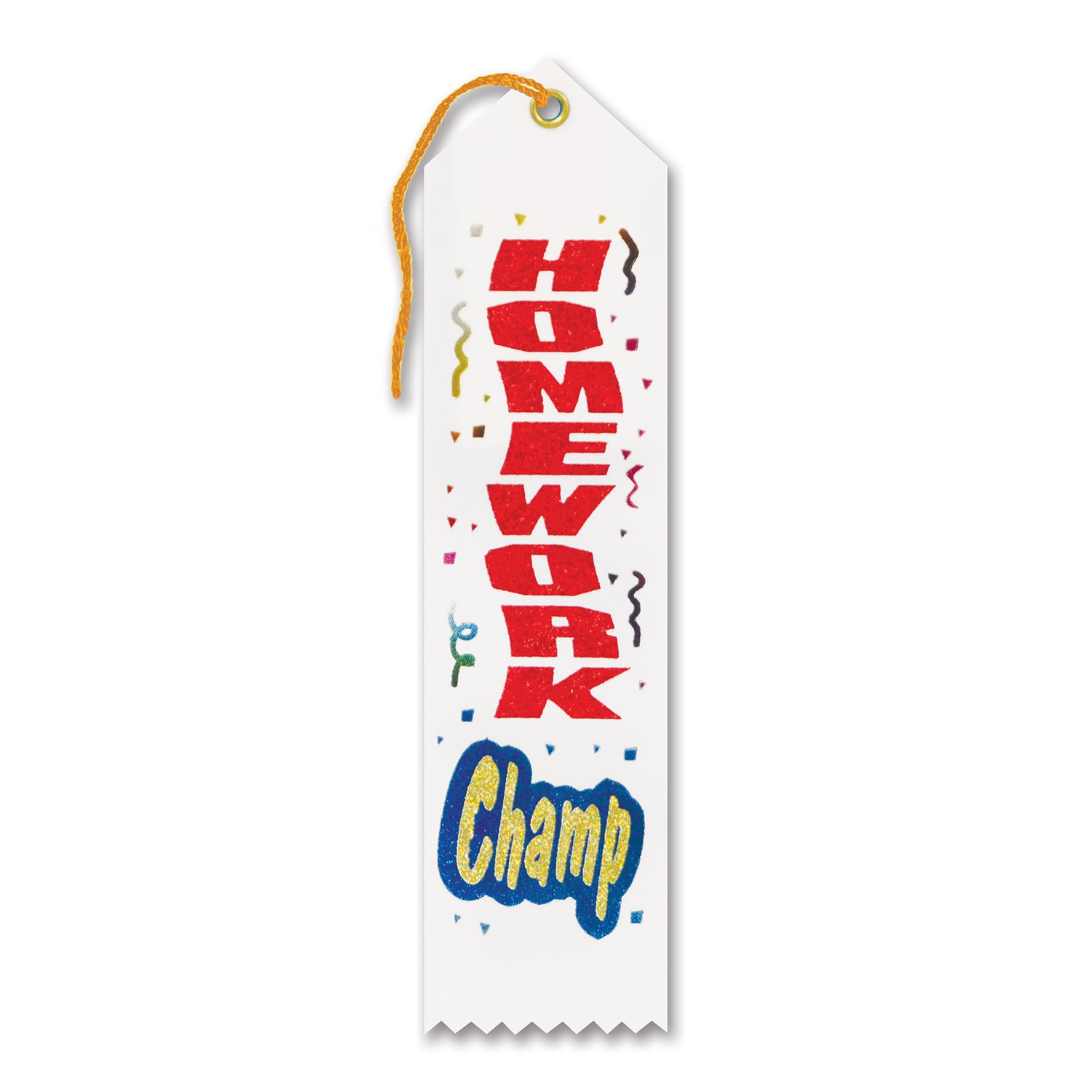 Homework Champ Award Ribbon - Gold Star Student Recognition Prize for Academic Excellence - Perfect for School Awards, Classroom Incentives & Student Motivation