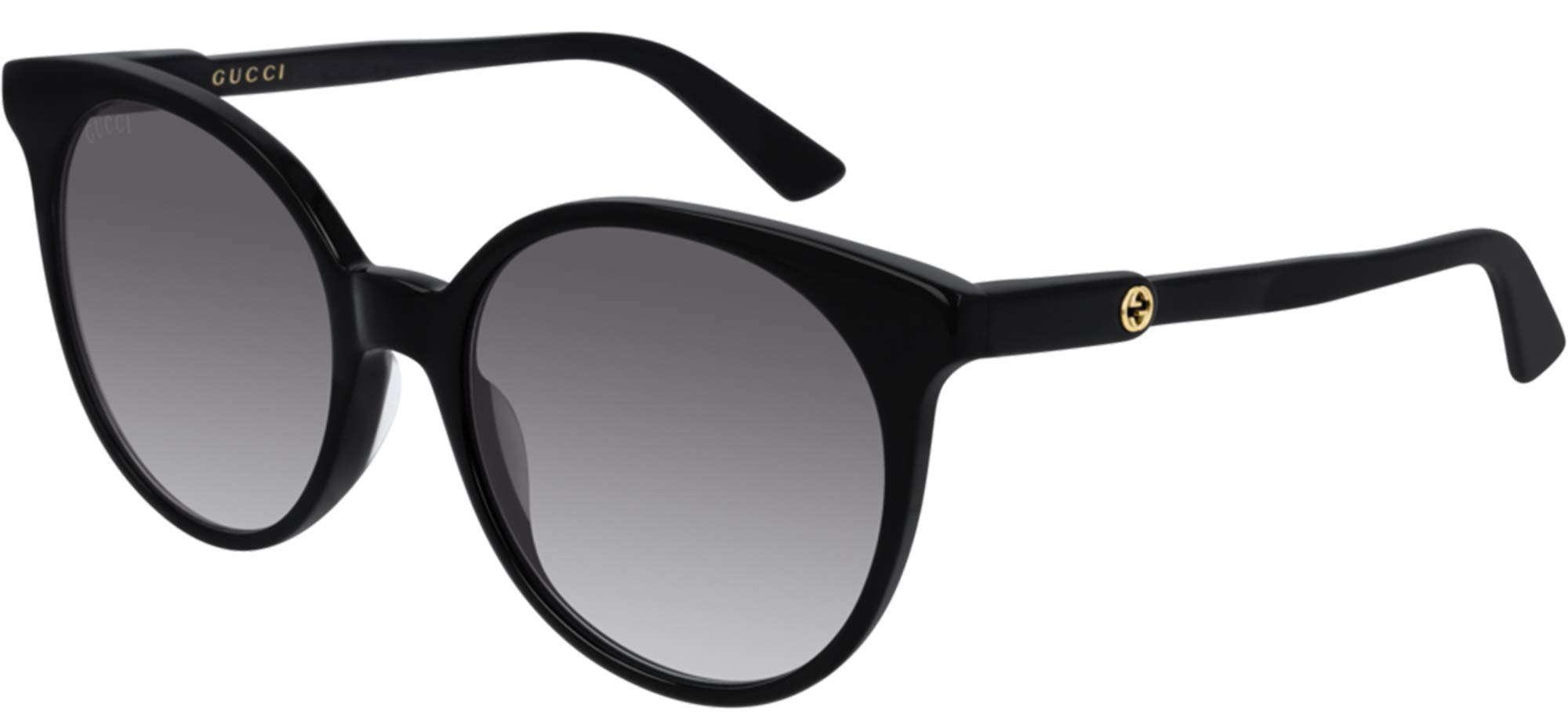 Gucci GG0488S-001-54 Women's Rectangular Sunglasses - Glossy Black Frame, UV Protection, Luxury Fashion Accessory | Perfect for Beach, Driving & Outdoor Activities