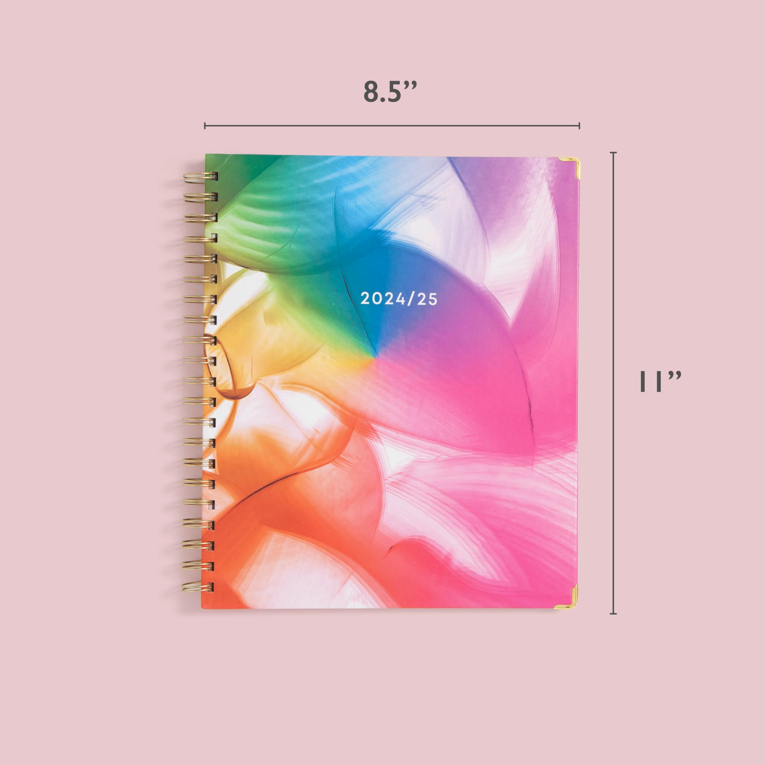Blue Sky 2024-2025 Teacher Planner - Weekly & Monthly Lesson Organizer, 8.5 x 11 Inch Hardcover Wirebound Calendar, Rainbow Paint Design - Perfect for Classroom Planning, Homeschooling & Teacher Gifts (150649)