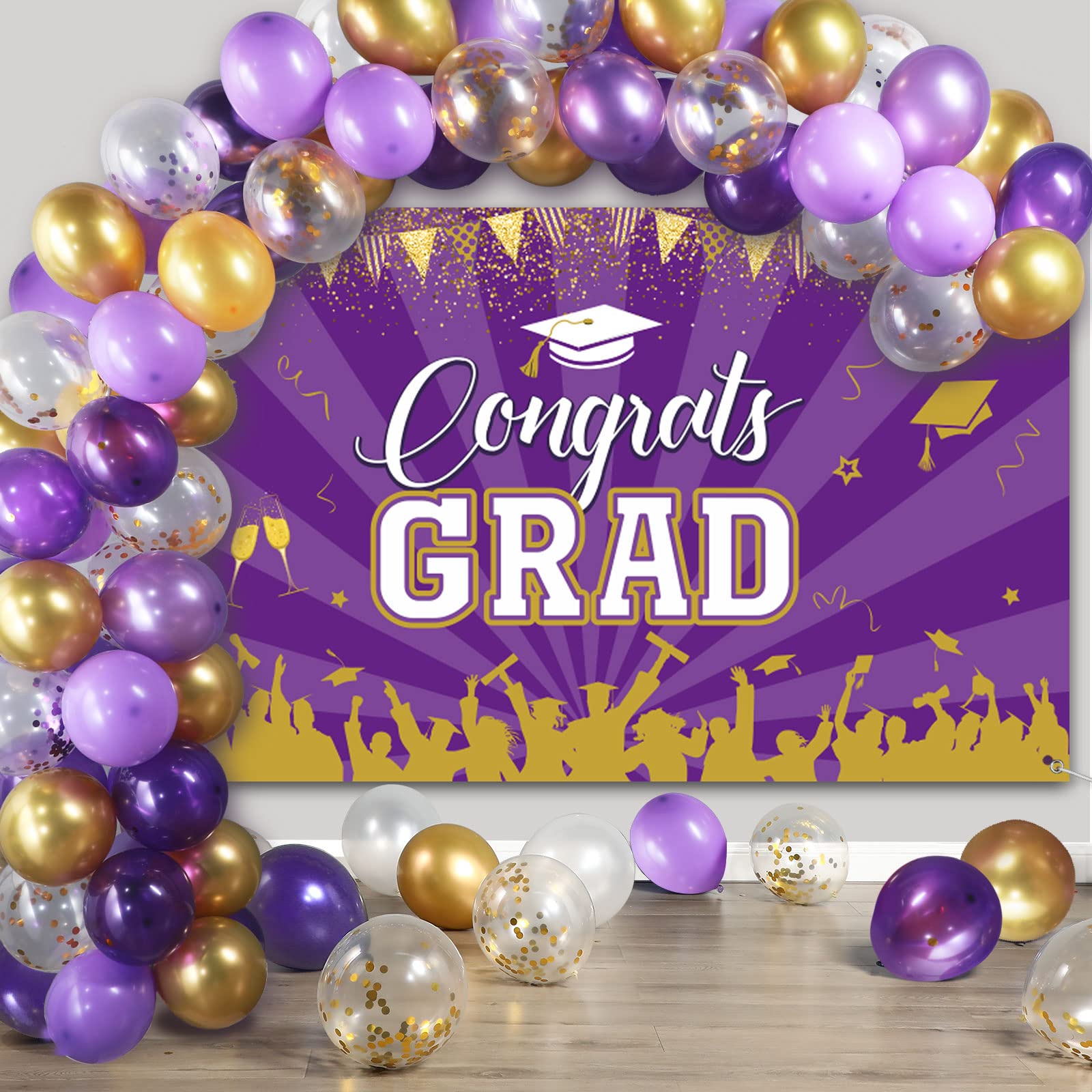 2023 Graduation Party Decorations - Congrats Grad Balloons, Happy Grad Supplies & Class of 2023 Decor in Purple | Perfect for Graduation Ceremonies, Parties & Photo Backdrops