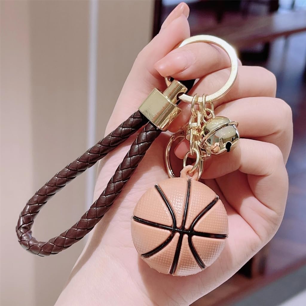 Ldabrye Basketball Keychain - Brown Sports Charm Keyring for Purse, Bag, Backpack & Handbag | Perfect Gift for Basketball Fans & Players