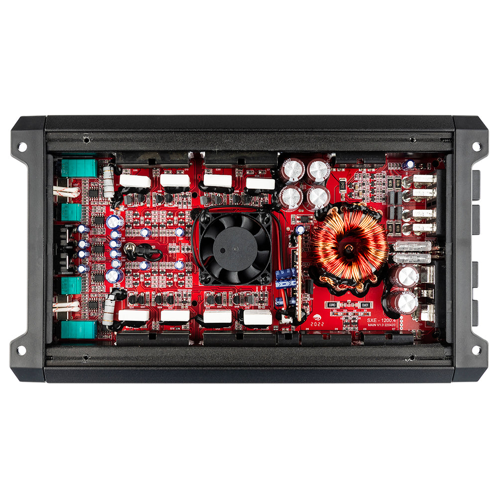 SXE Class A/B 4 Channel Car Amplifier 1200W - 4 x 60W RMS @4 Ohm - High Power Full Range Audio System for Cars, Trucks & SUVs - Perfect for Bass Boost and Clear Sound Enhancement