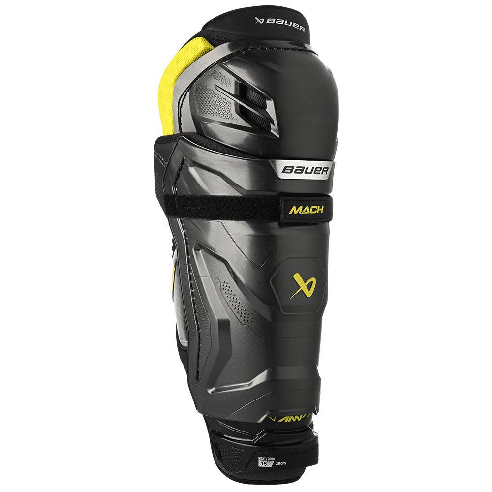 Bauer Supreme Mach Intermediate Ice Hockey Shin Guards - Youth & Adult Protective Gear for Hockey Players - Perfect for Training, Games & Competitive Play