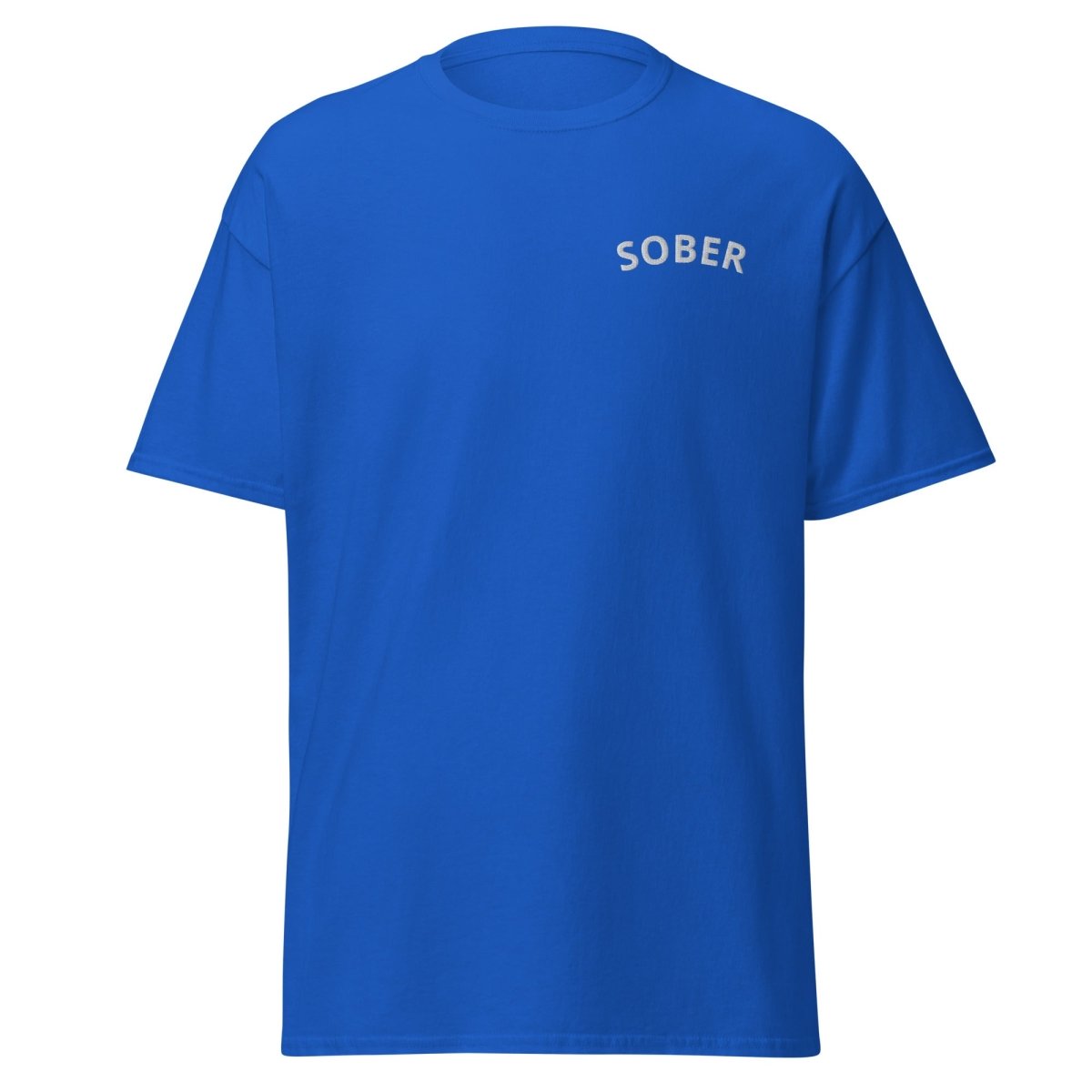 Sober Embroidered Men's Classic T-Shirt | Premium Cotton Casual Tee | Sober Life Apparel for Everyday Wear & Recovery Support