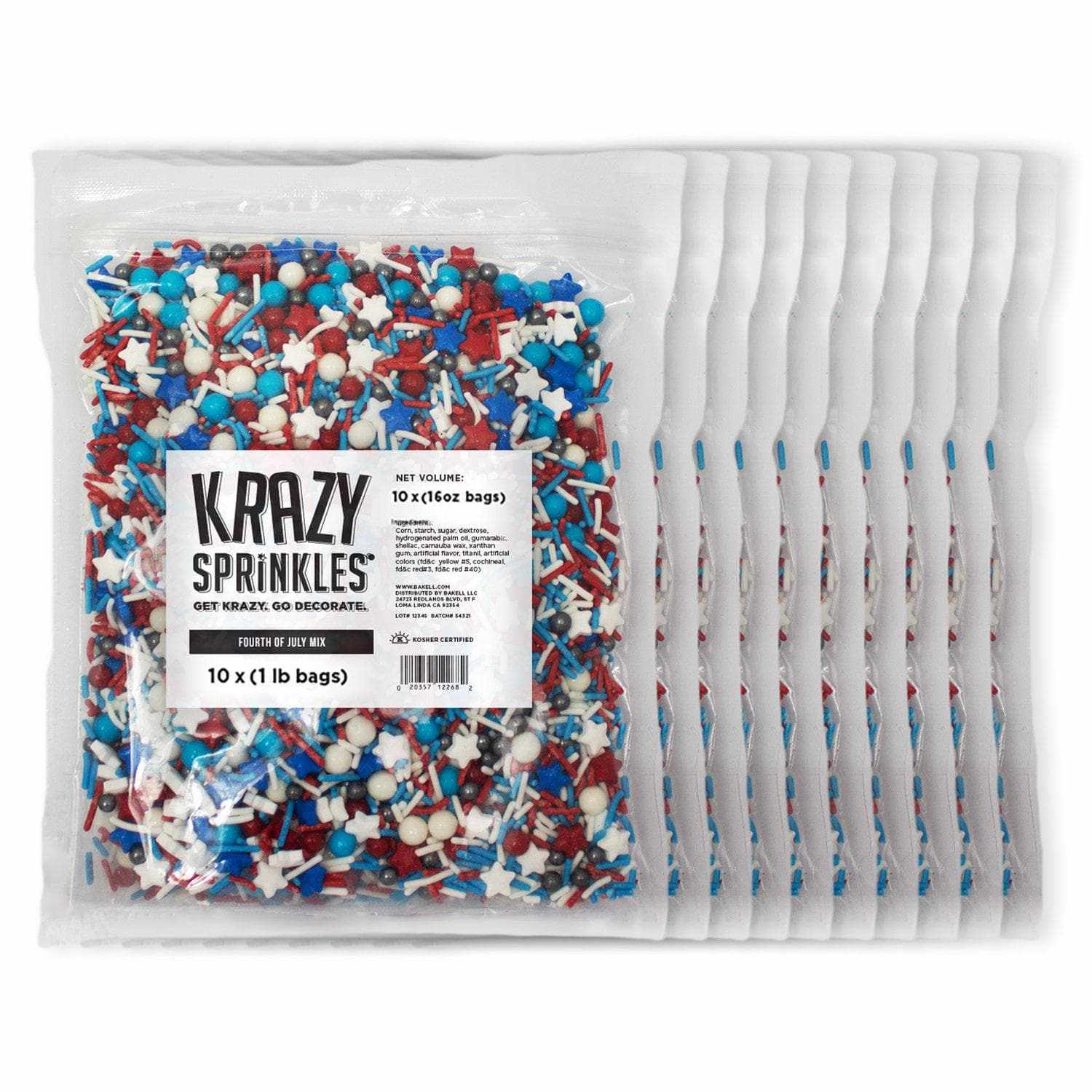 4th Of July Patriotic Sprinkles Mix - Red, White & Blue Cake Decorations for Independence Day - Perfect for Cupcakes, Cookies & Party Desserts