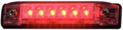 4 X TH Marine LED-51803-DP Slim Line 4-Inch Red Strip Light for Boat Deck, Cabin & Underwater Lighting