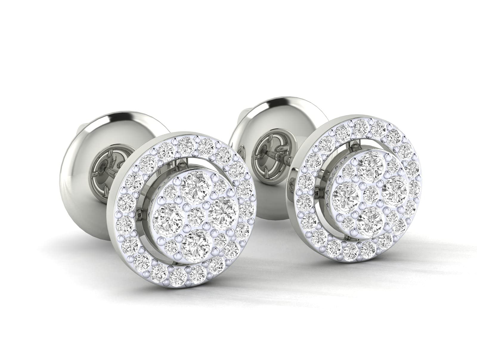 18K Gold Diamond Stud Earrings for Women - 0.6ct Round Natural Diamonds in White/Yellow/Rose Gold - Perfect for Weddings, Anniversaries & Everyday Elegance