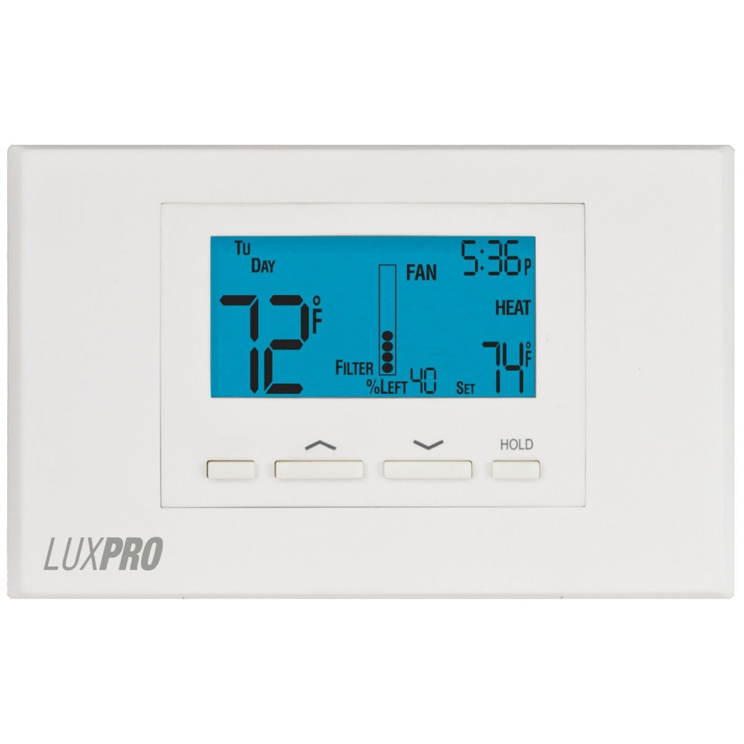 Lux Pro P621U-010 Programmable 5-2-1 Day Thermostat with 2 Heat & 1 Cool Settings | Battery Included | Smart Home Temperature Control for Energy Savings