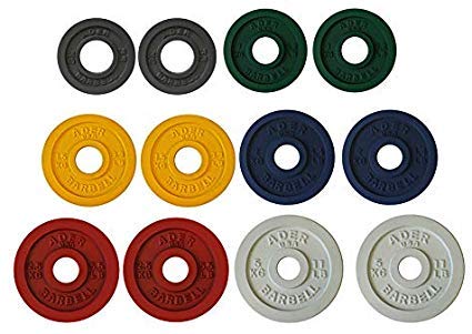 **Ader Precision Olympic Weight Plates Set - 2'' Color Coated Iron Plates 15kg to 30kg (33lbs to 66lbs) for Home Gym, CrossFit & Strength Training**
