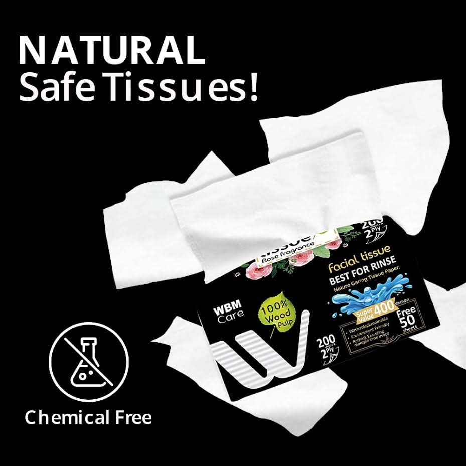 Premium Rose Scented Facial Tissues - Ultra Soft 2-Ply, 200 Sheets per Box (20 Boxes, 4000 Tissues Total) | Floral Aromatherapy for Home, Office & Travel | Gentle for Sensitive Skin & Allergies
