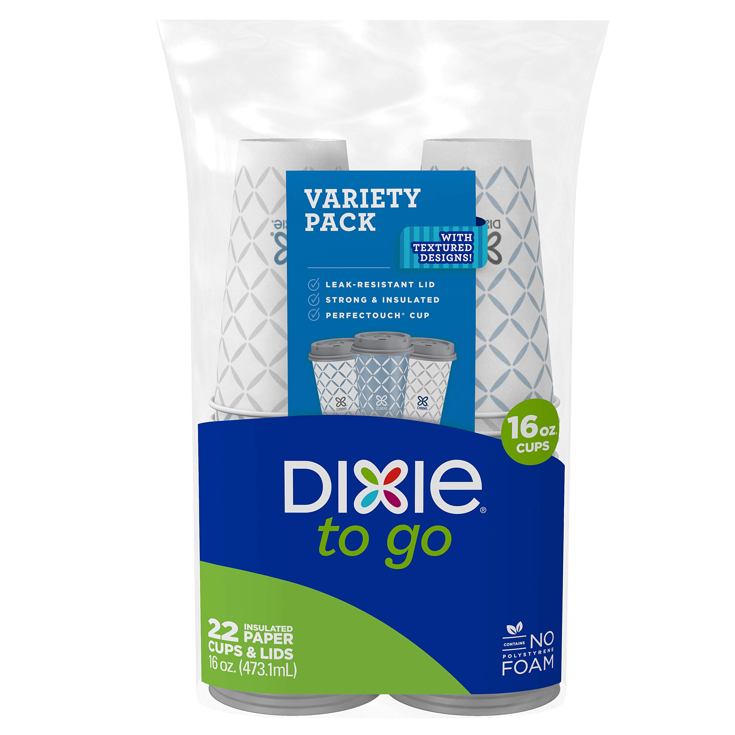 **Dixie To Go 16 Oz Large Disposable Paper Coffee Cups with Lids, 132 Count - Hot Beverage Travel Cups for Office, Commute, and Outdoor Use**