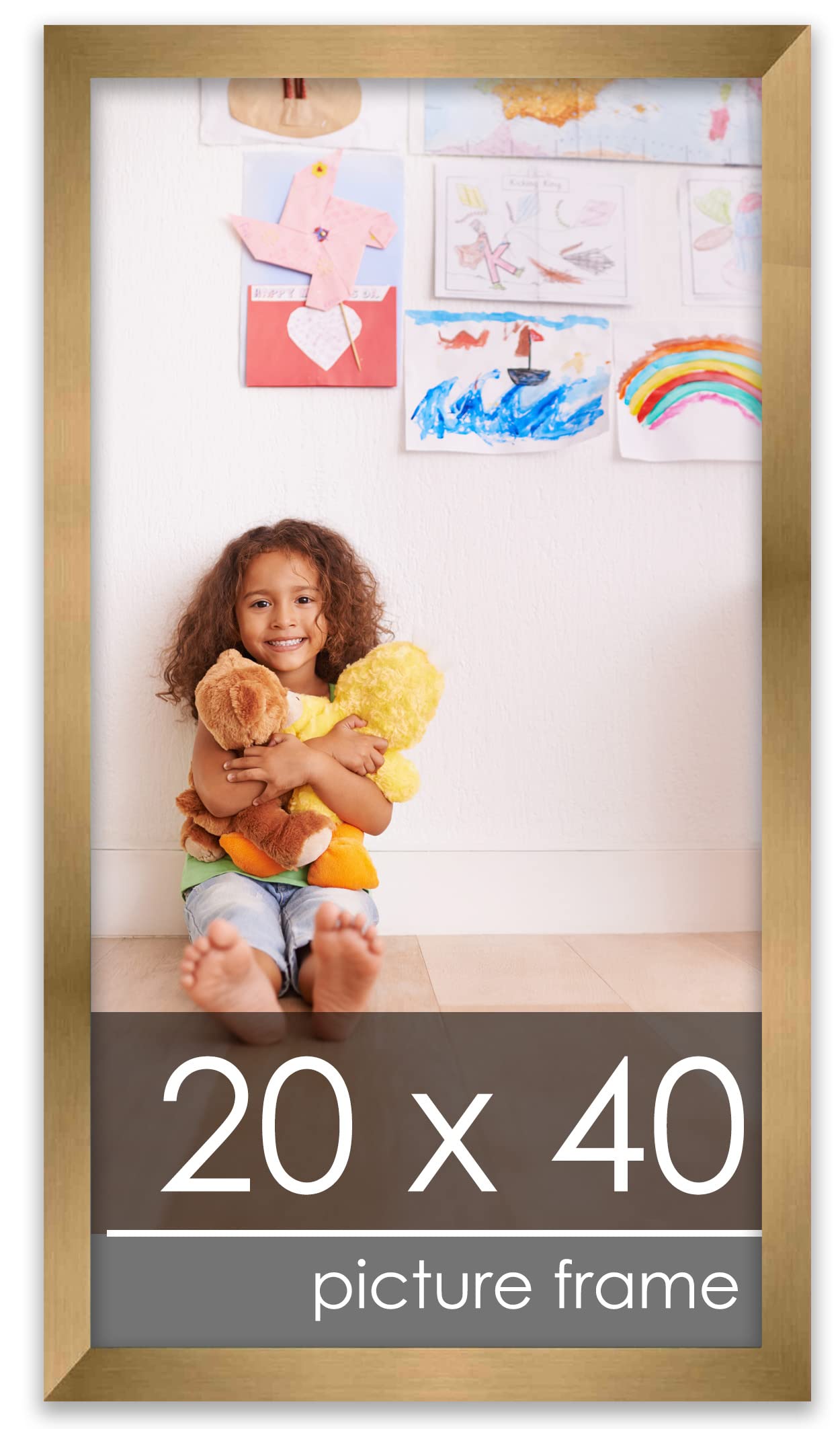 20x40 Contemporary Bronze Wood Panoramic Picture Frame - UV Acrylic, Foam Board Backing & Hanging Hardware Included - Perfect for Wall Art, Family Photos, and Large Poster Displays in Living Rooms, Offices, or Galleries