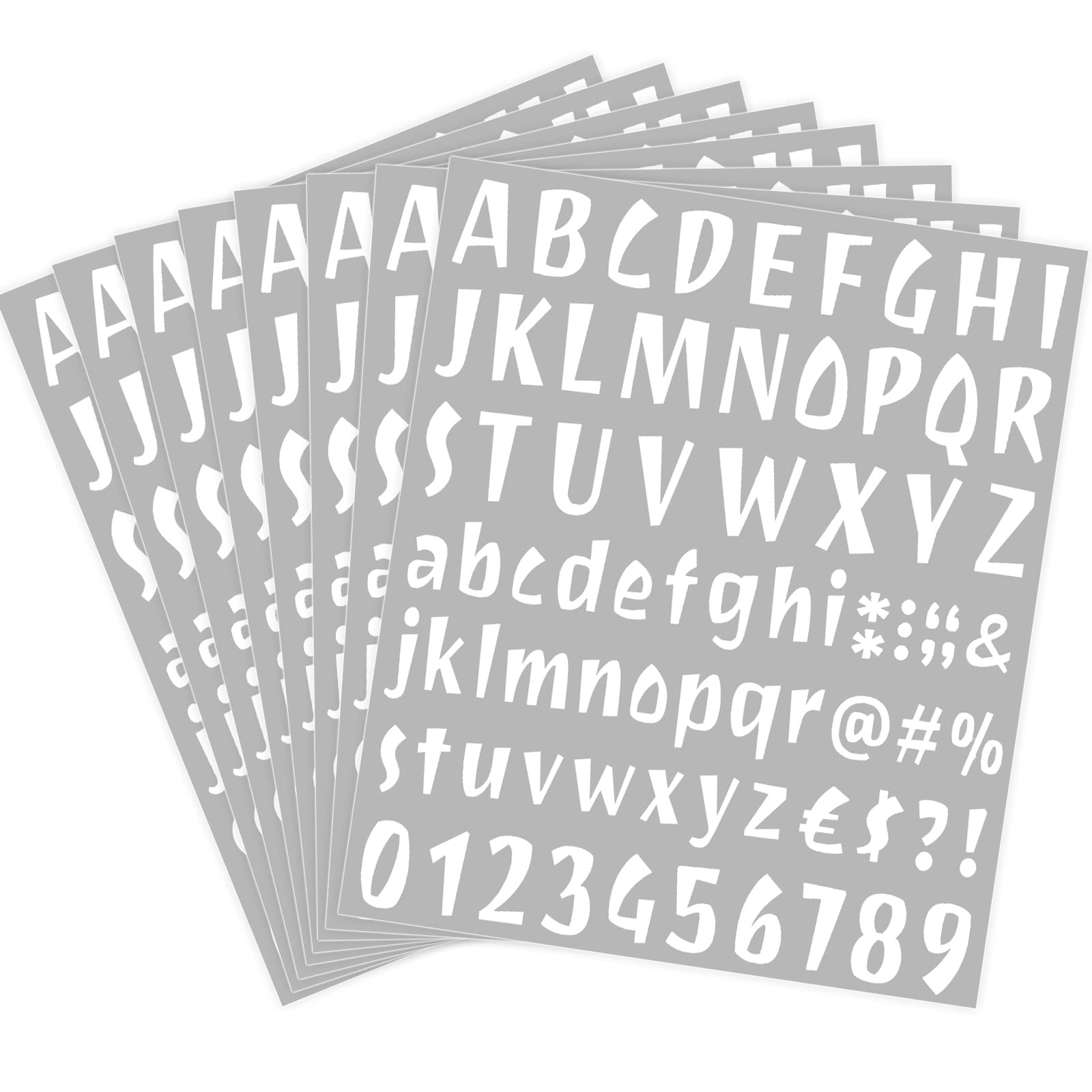 592Pcs Alphabet and Number Stickers - 8 Sheets Self-Adhesive Vinyl Letters for Mailbox, Door, Window, Car & Business Address Decals - Perfect for Home Decor, DIY Crafts, and Sign Making (White)