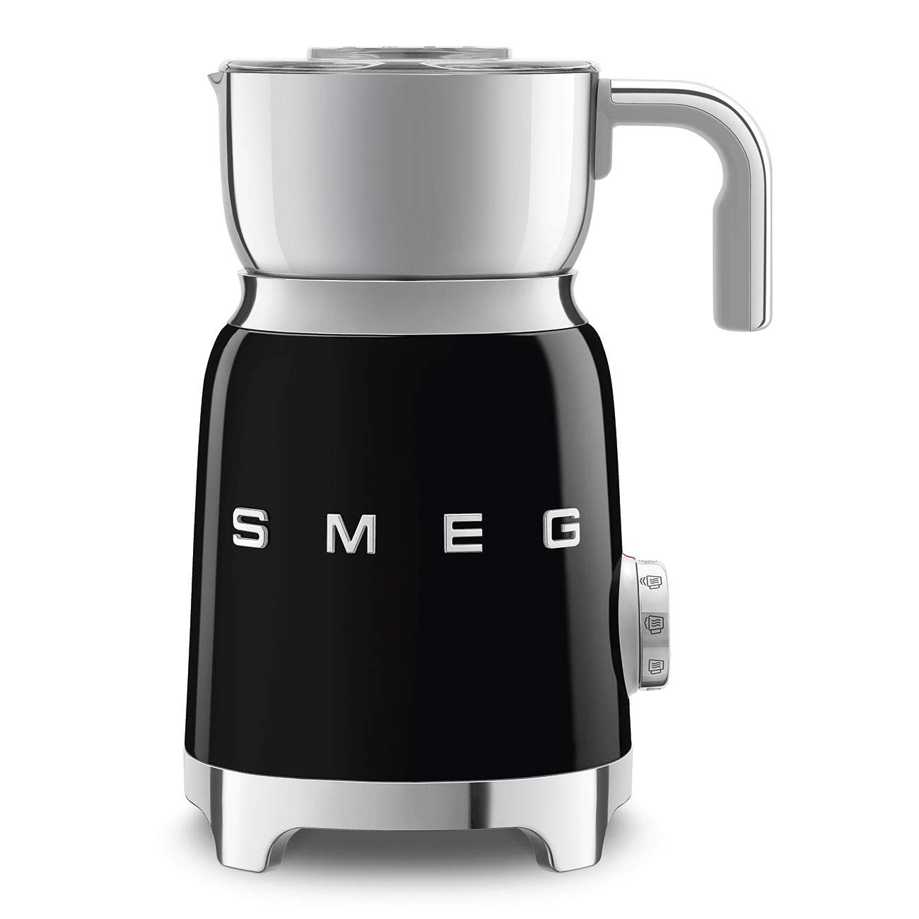 Smeg Electric Milk Frother - Black Stainless Steel for Cappuccino, Latte & Hot Chocolate - Perfect for Coffee Shops, Home Baristas & Breakfast