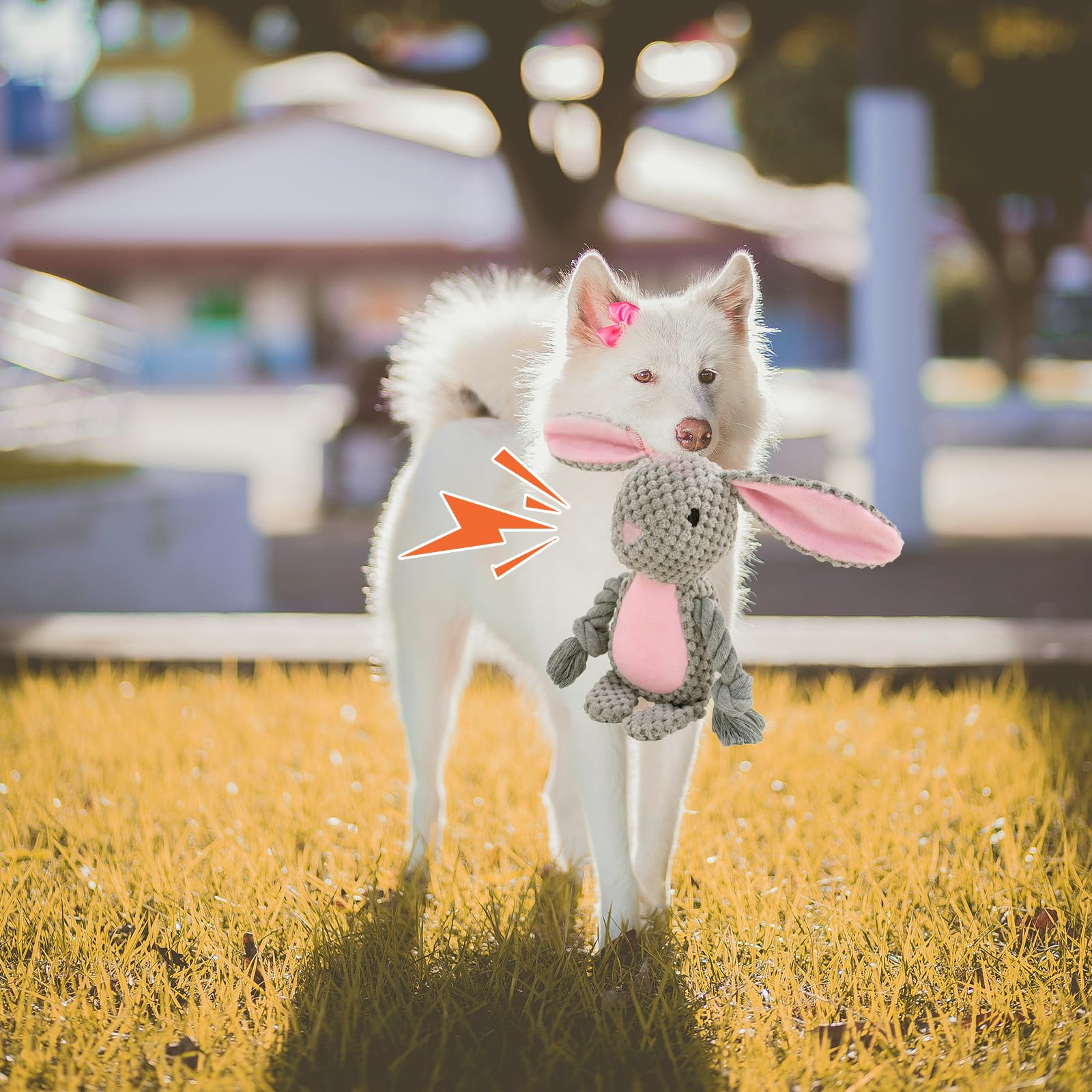 Easter Dog Toys - Squeaky Plush Bunny Egg Chew Toys for Small Dogs | Fun Easter Gifts for Pets, Interactive Play & Training Treats