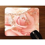 Trendy Pink Rose Gold Chain Mouse Pad for Office & Gaming