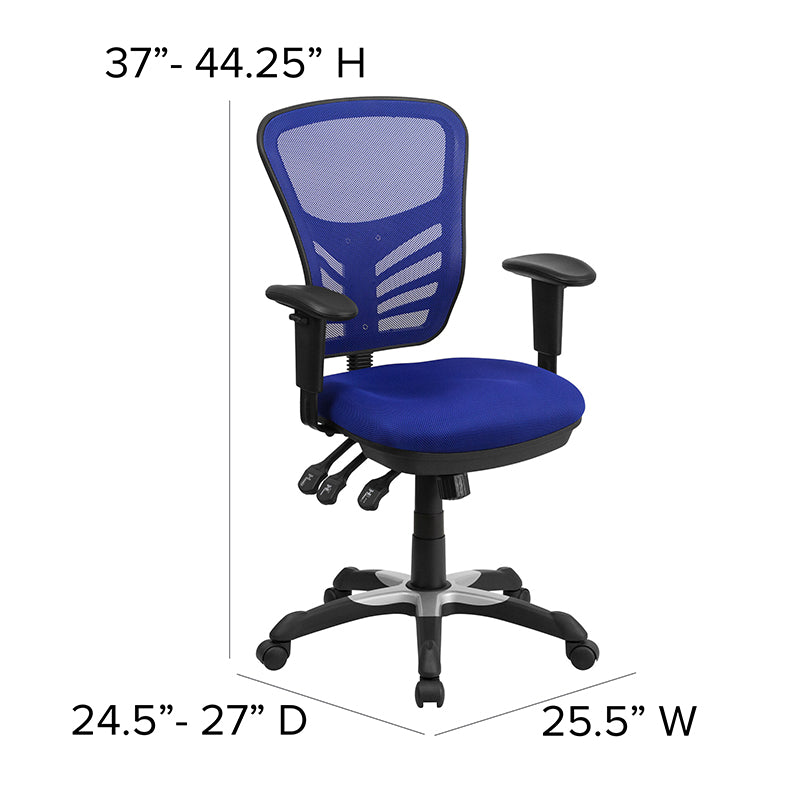 FLASH Mid Back Mesh Executive Office Chair - Ergonomic Swivel Chair with Adjustable Arms & Lumbar Support (Model HL 0001) - Perfect for Home Office, Gaming & Workspaces